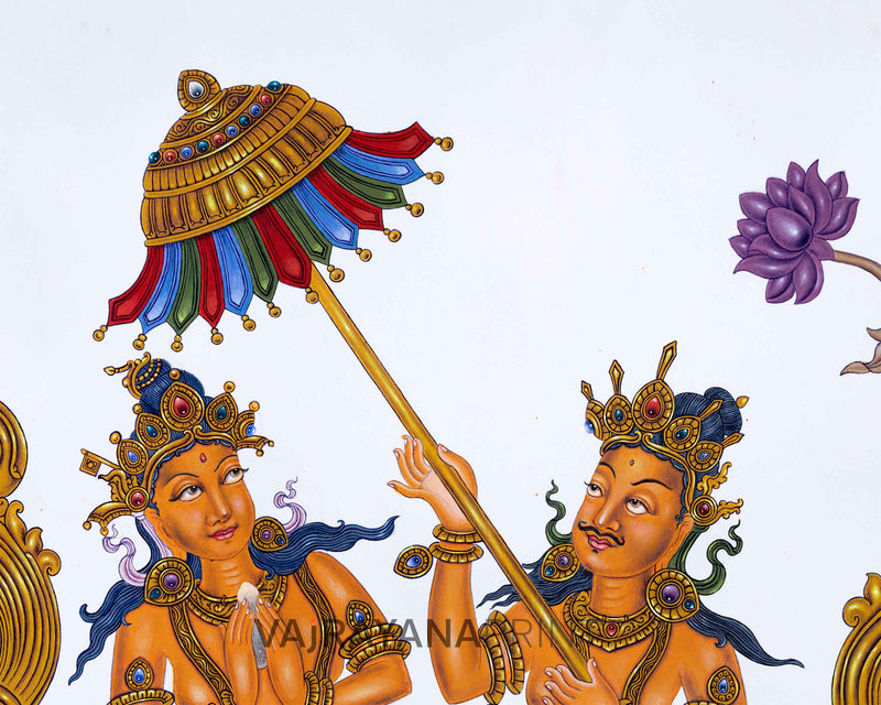 Makara Couple Thangka Prints for Eternal Bonding | Traditional Print Decors