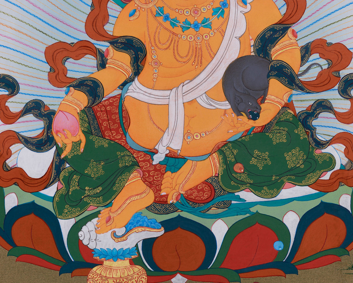 Tibetan Dzambhala Wealth Deity Art | Buddha of Fortune and Spiritual Blessings