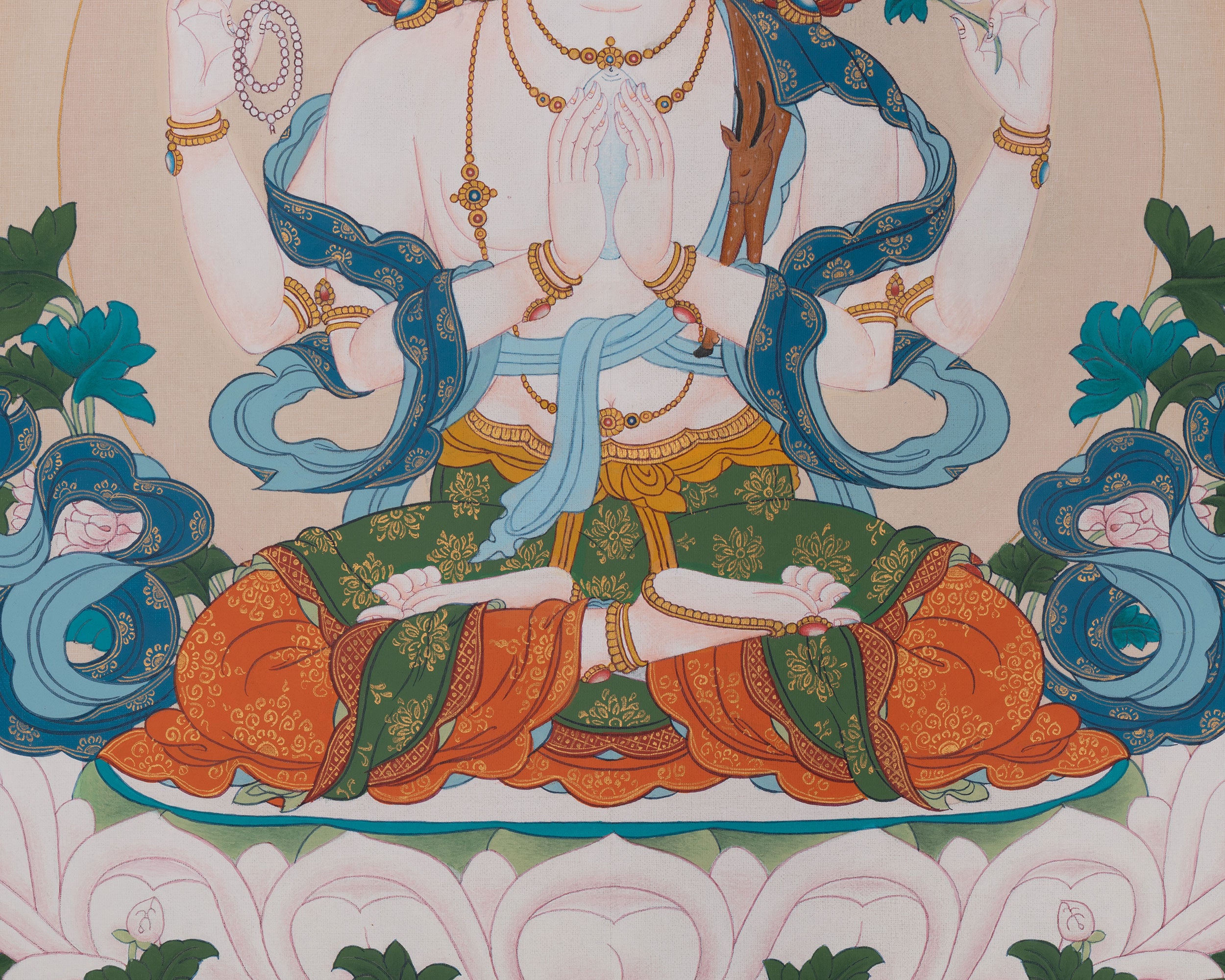 Chenrezig Himalayan Artwork | Tibetan Bodhisattva of Infinite Compassion | Home Decor