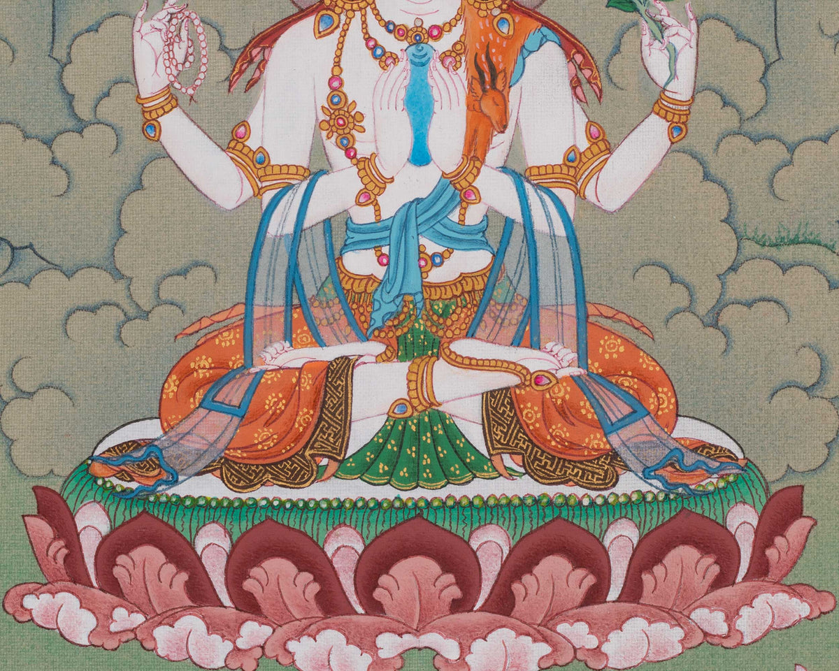 Avalokiteshvara Thangka | Chenrezig Artwork | Bodhisattva Deity