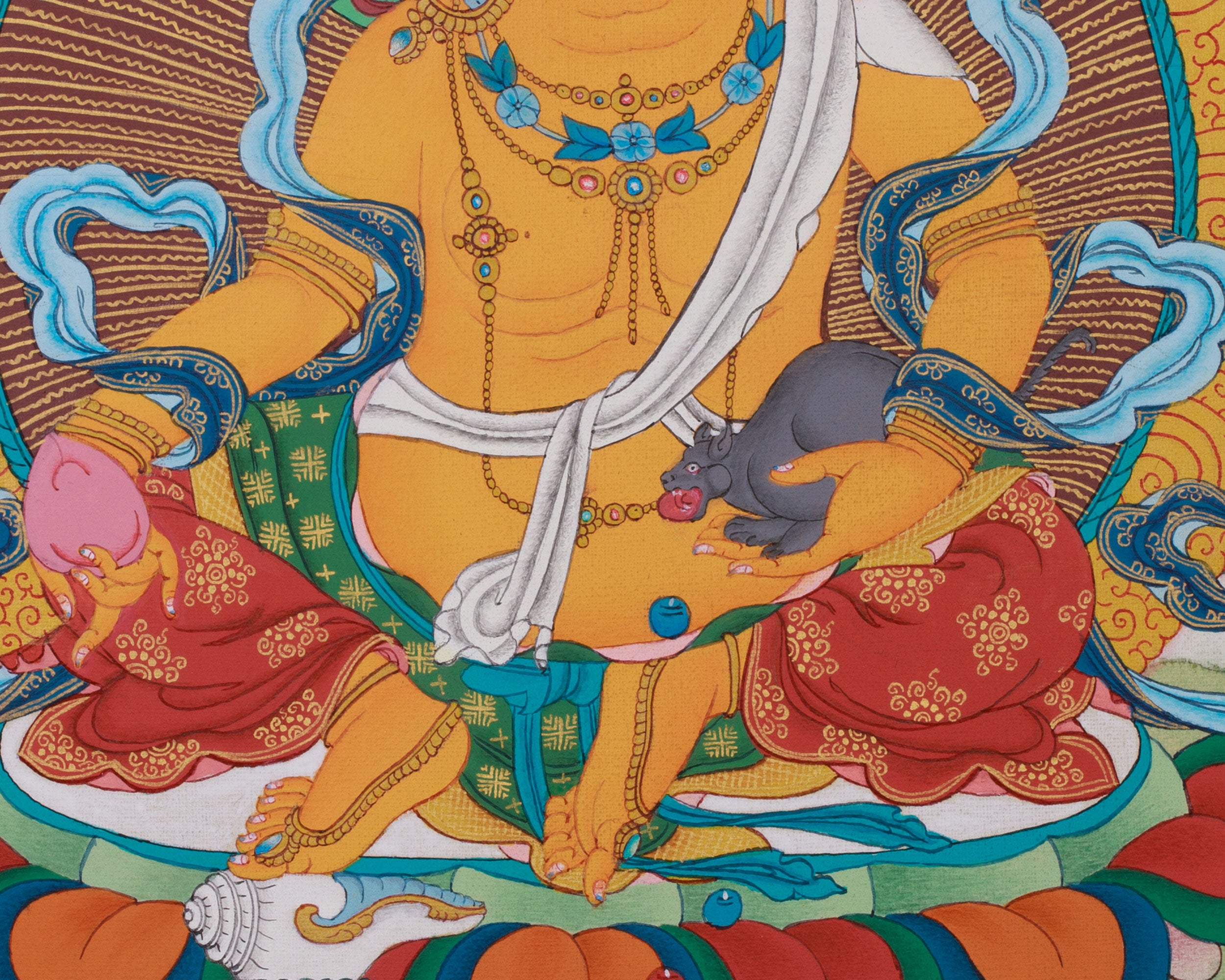 Sacred Thangka of Dzambhala | Buddha of Wealth and Prosperity