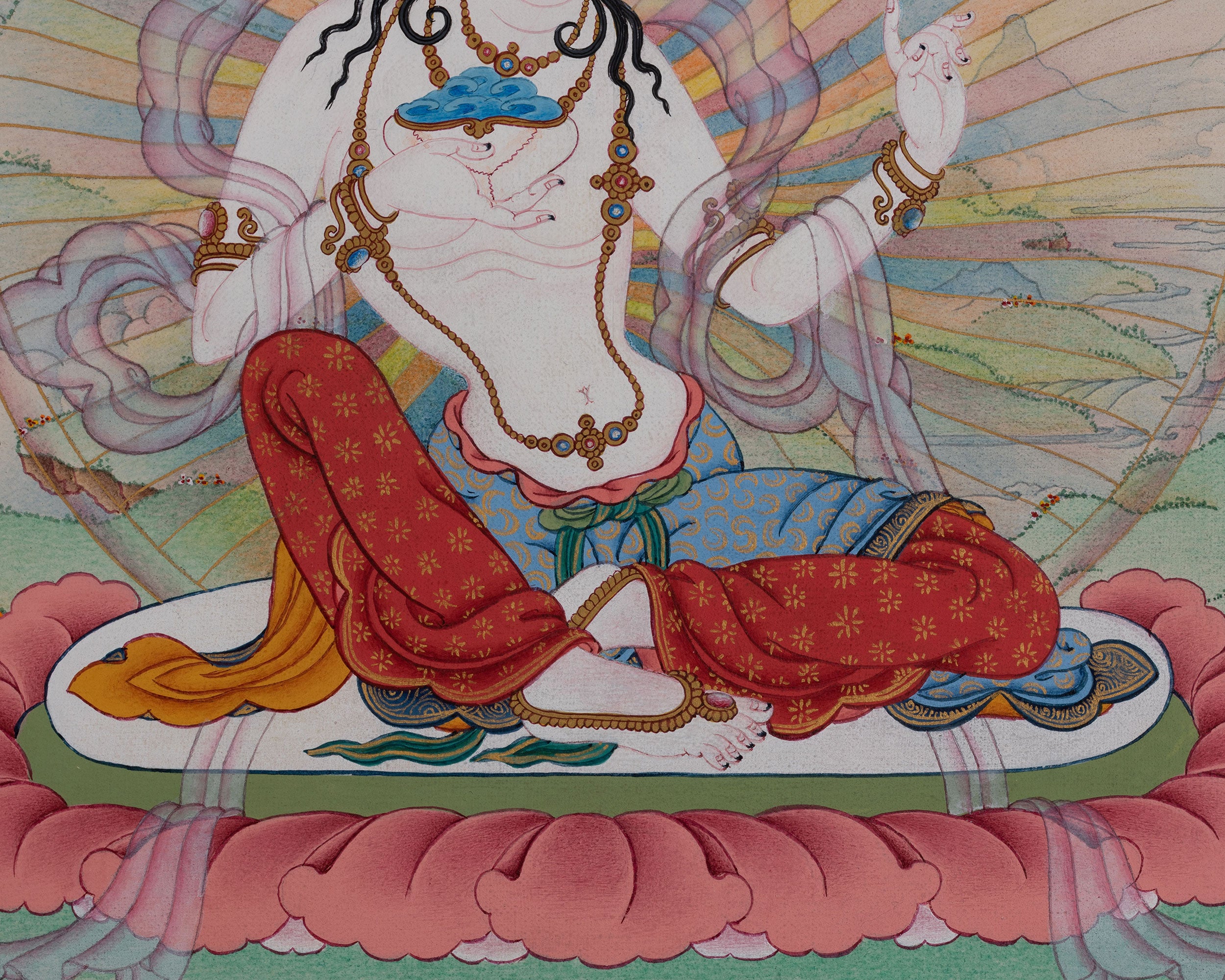 Deity of Blissful Wisdom, Sukha Siddhi Thangka | Traditional Karma Gadri Style