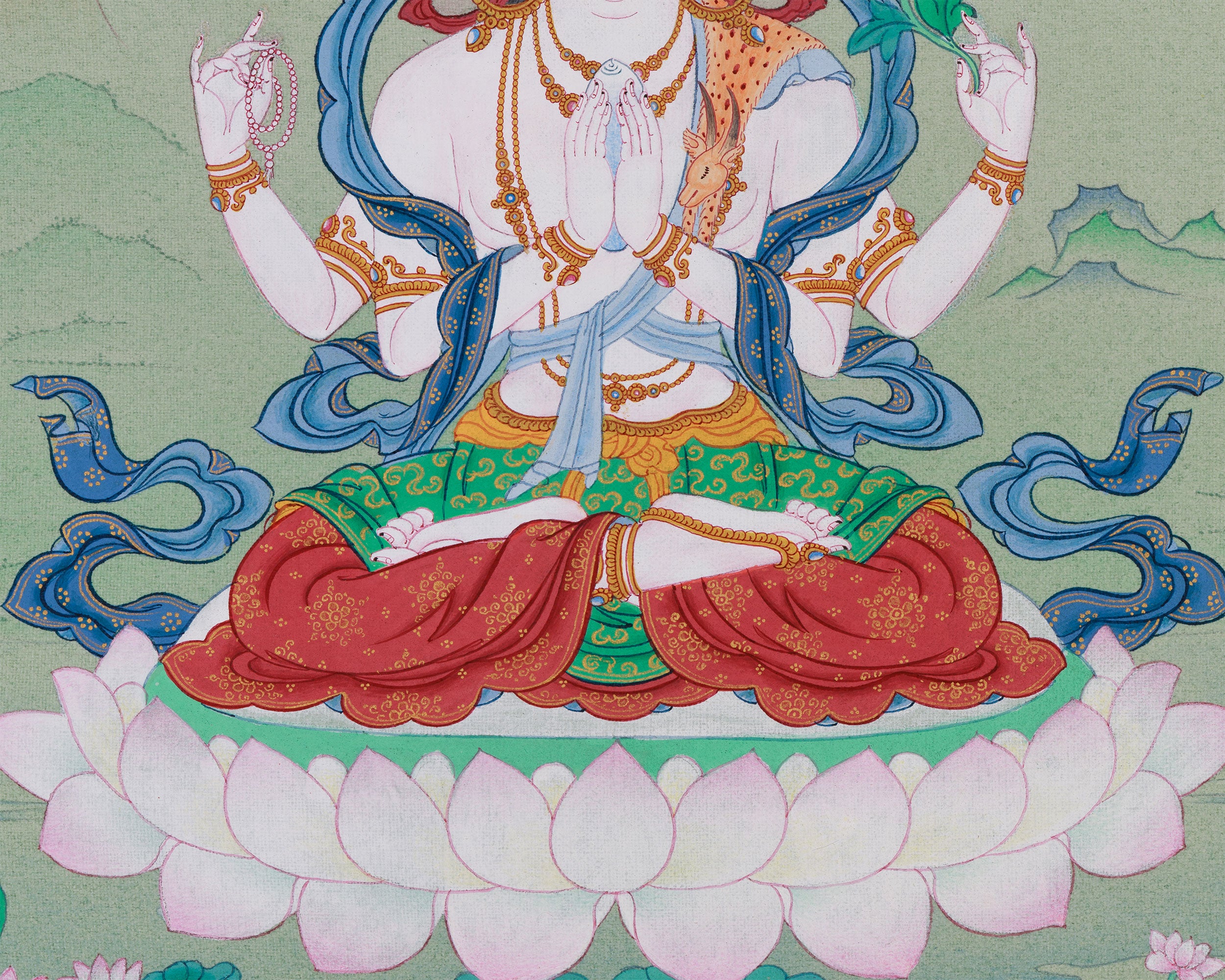 Buddha of Compassion, Chenrezig Thangka