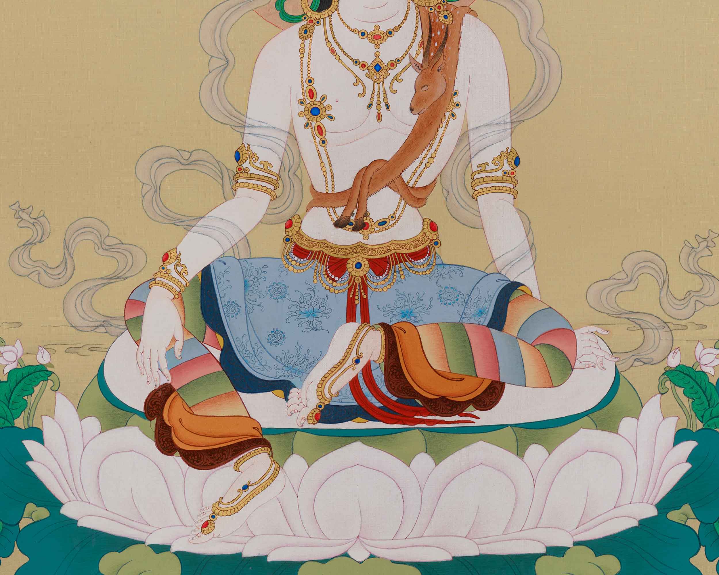 Spiritual Thangka of Chenrezig | Bodhisattva of Infinite Compassion