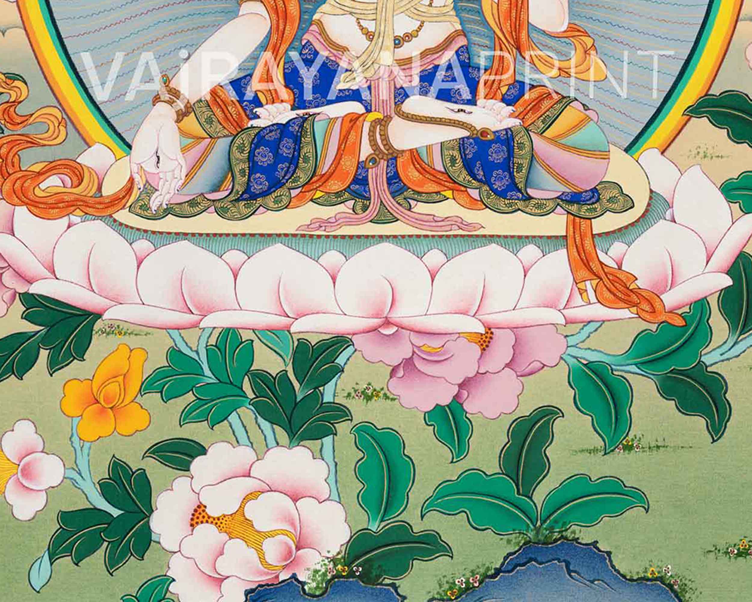 White Tara Wall Art | Traditional Painting| Himalayan Art