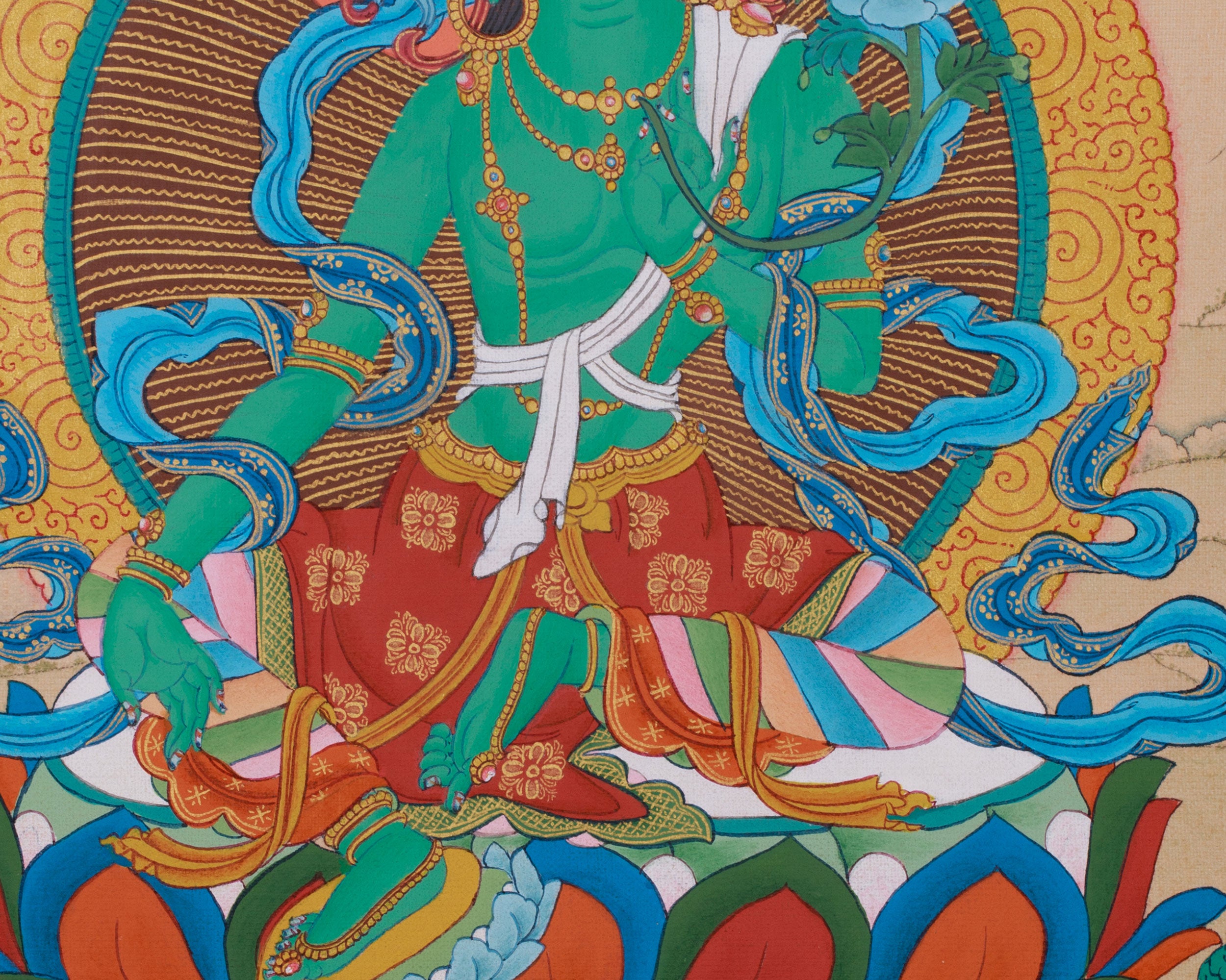 Tibetan Buddhist Deity, Green Tara | Female Bodhisattva of Compassion