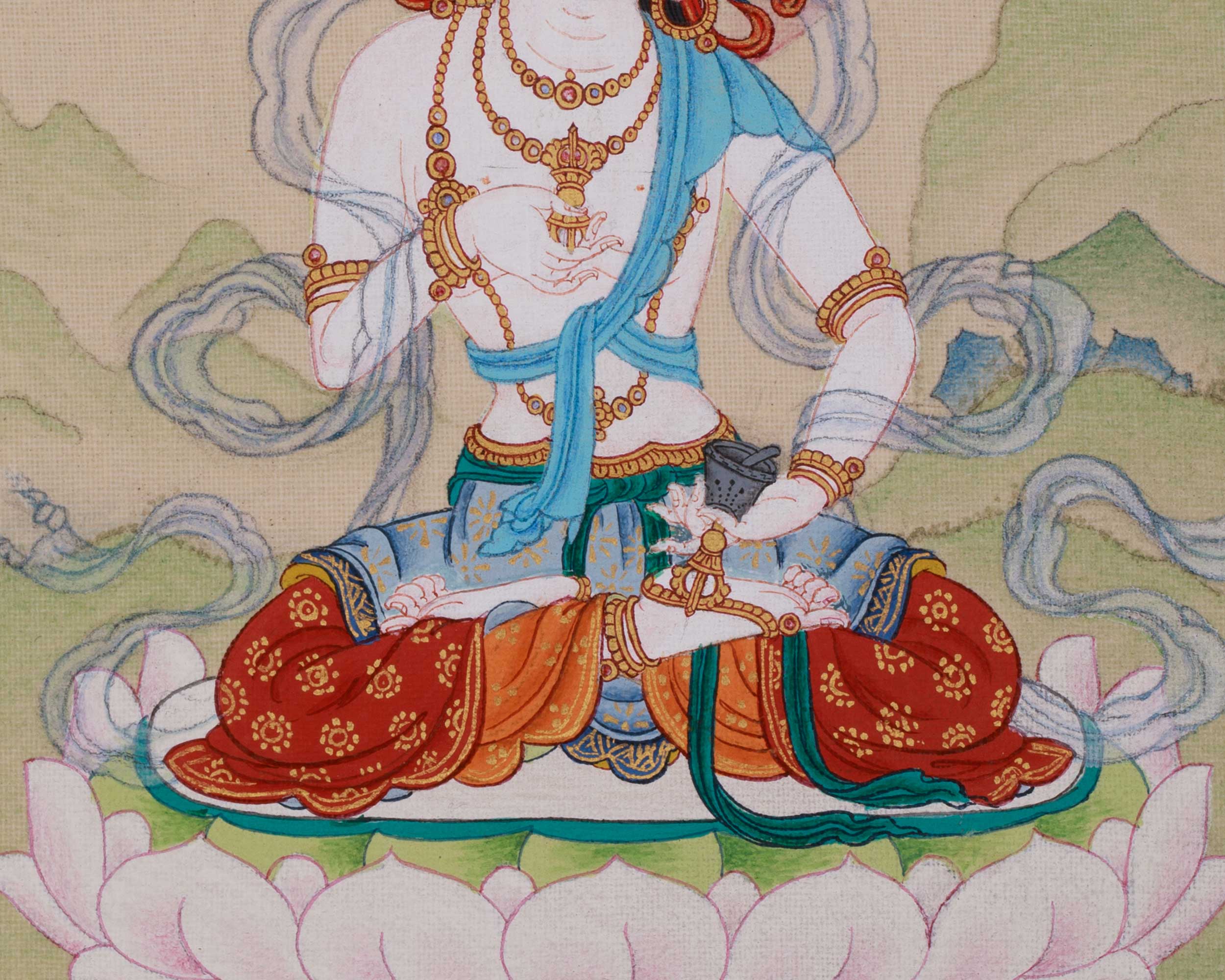 Buddhist Deity Vajrasattva Thangka | A Sacred Path to Purification and Enlightenment