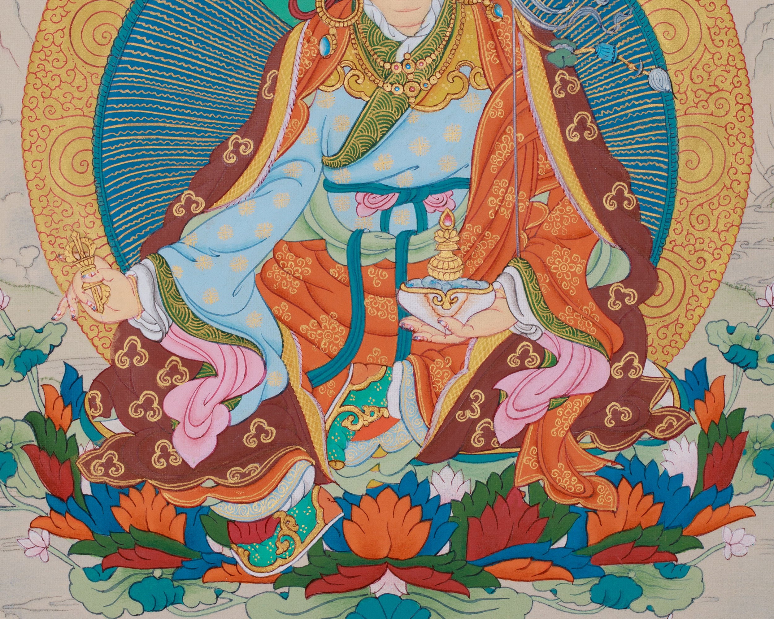 12-Inch Guru Padmasambhava Painting | Protector of Dharma & Healer