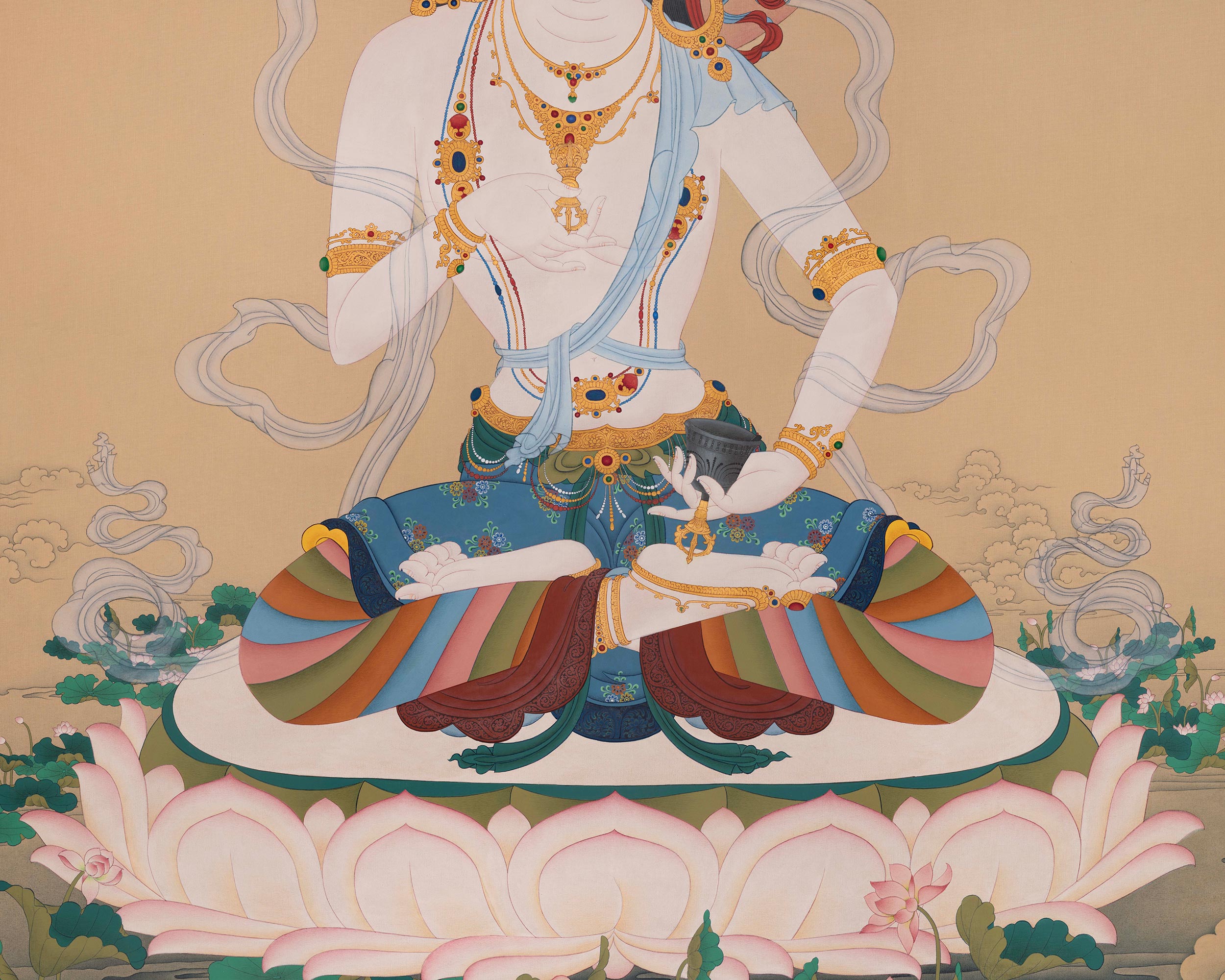 Buddhist Vajrasattva Thangka | Symbolizing Purity and Spiritual Transformation