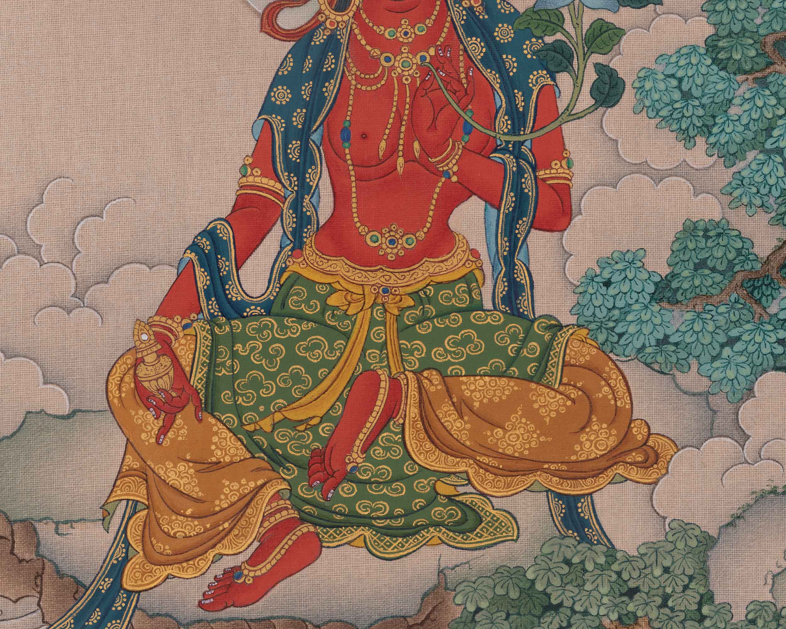 Red Tara Buddhist Art | Embodies The Power of Magnetization, and Transformation