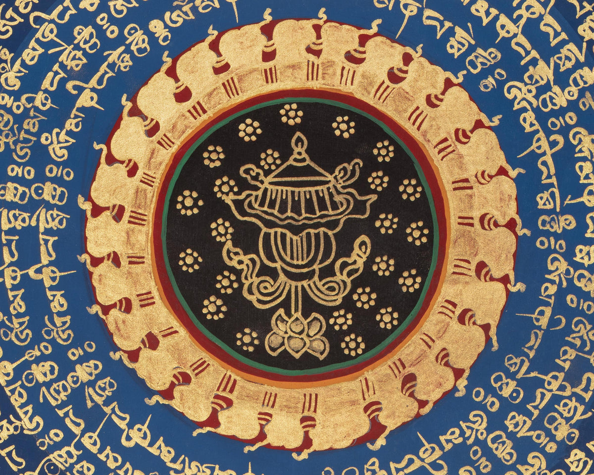 Treasure Vase Mantra Mandala | Sacred Art of Abundance and Auspicious Blessings