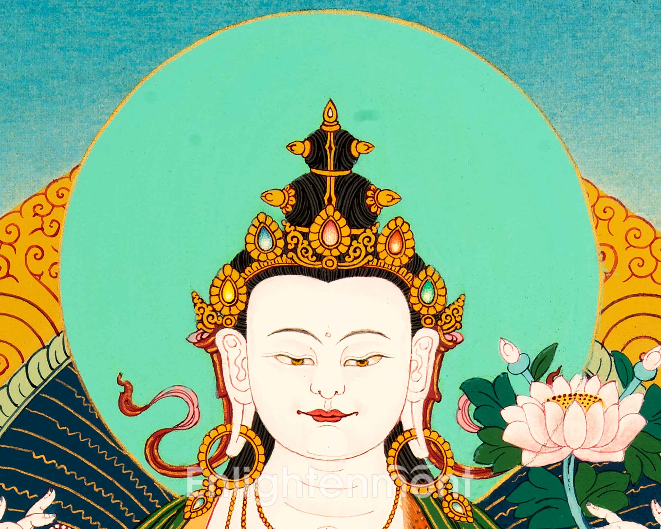 Buddhist Chenrezig Thangka | Art Inspiring Divine Compassion, Peace, and Enlightenment