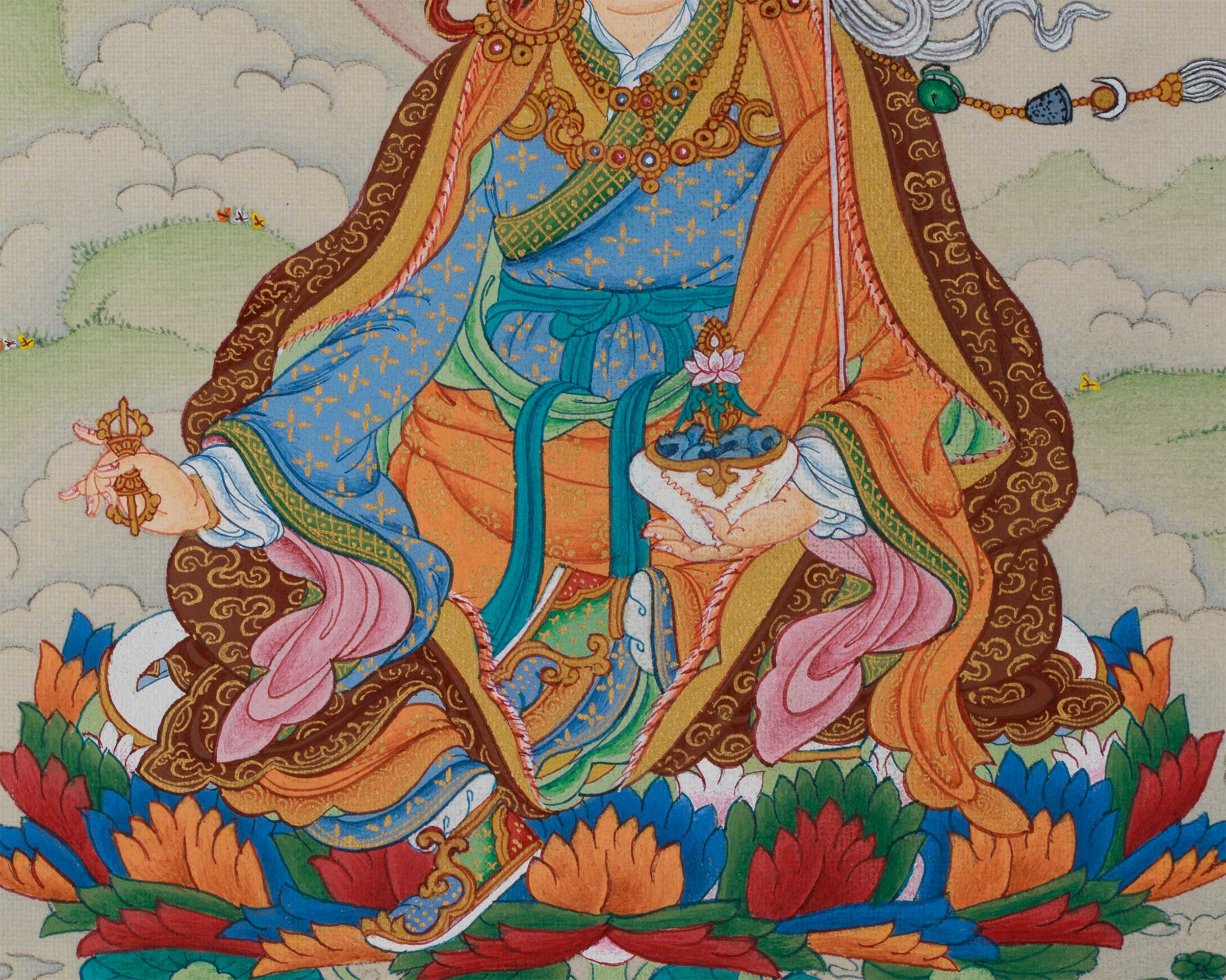 Himalayan Art of Guru Rinpoche | Compact Tibetan Thangka