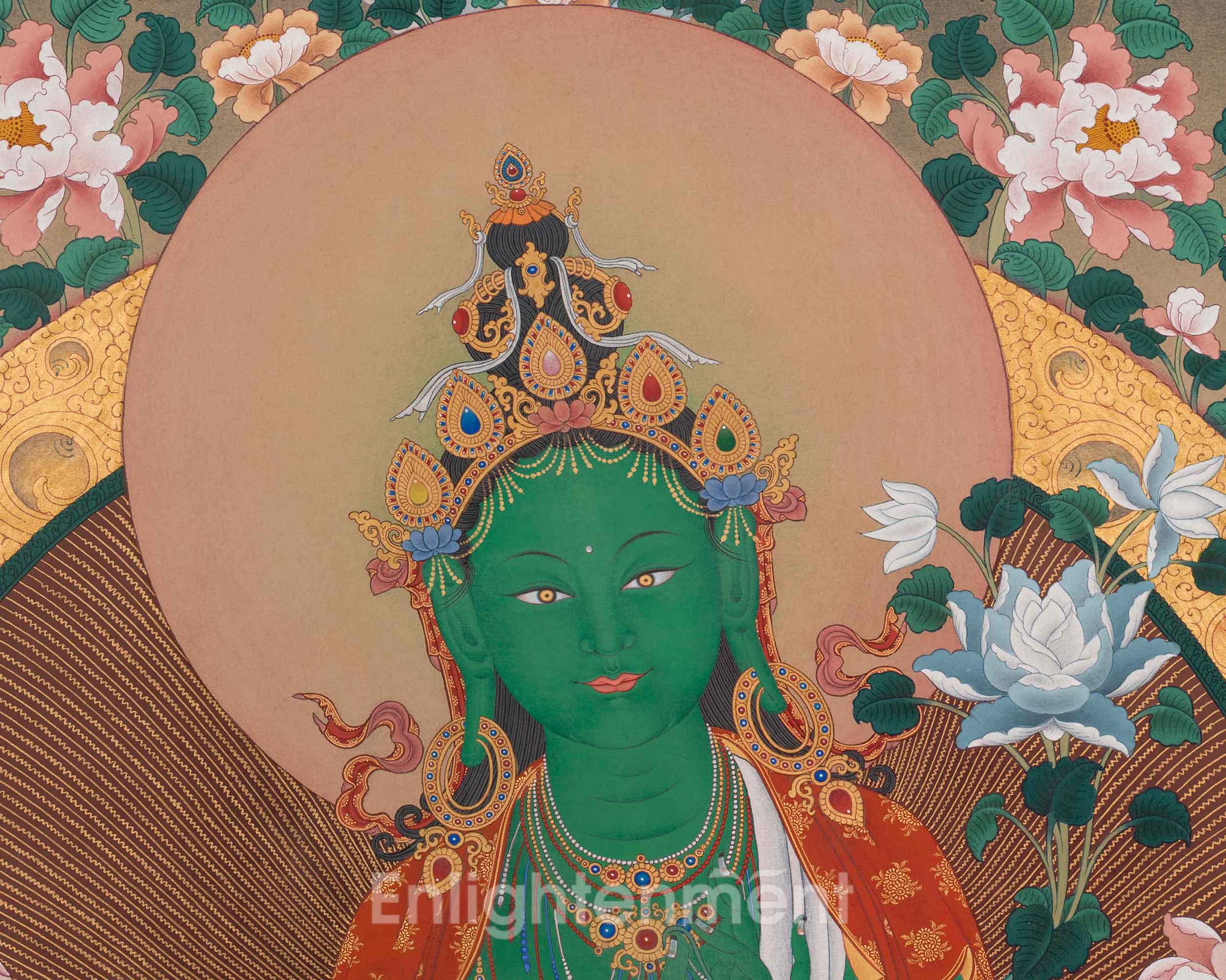 21 Tara Buddhist Art | Compassion and Healing Thangka | Shyama Tara