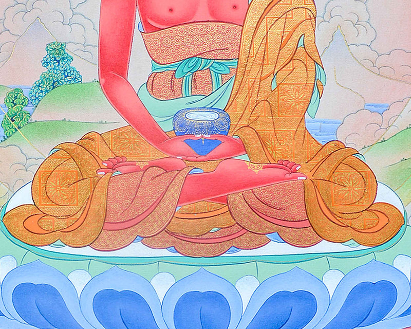 Hand Painted Amitabha Buddha Thangka | A Symbol Of Purity And Enlightenment | Traditional Tibetan Buddhism Art