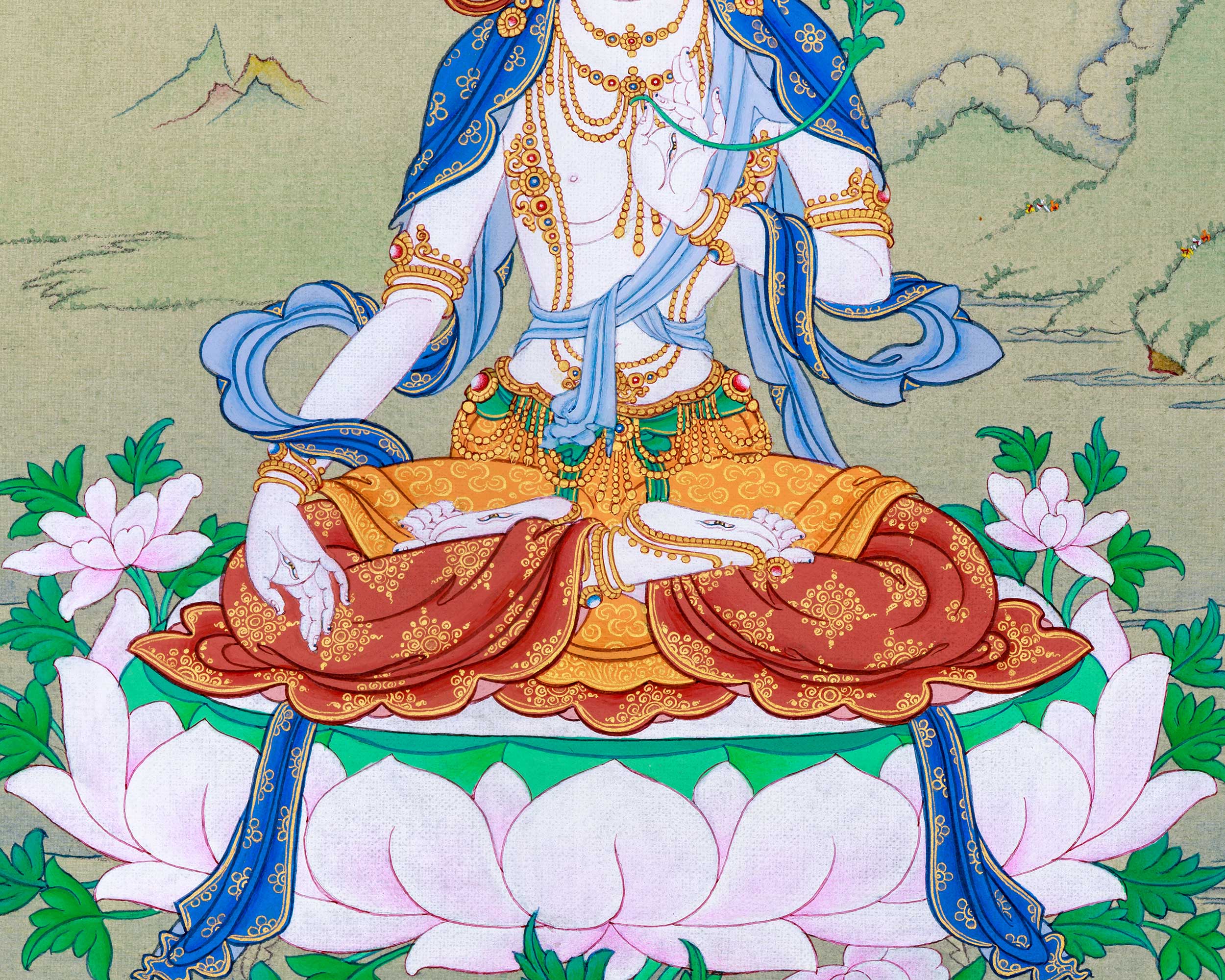 High Quality White Tara Thangka