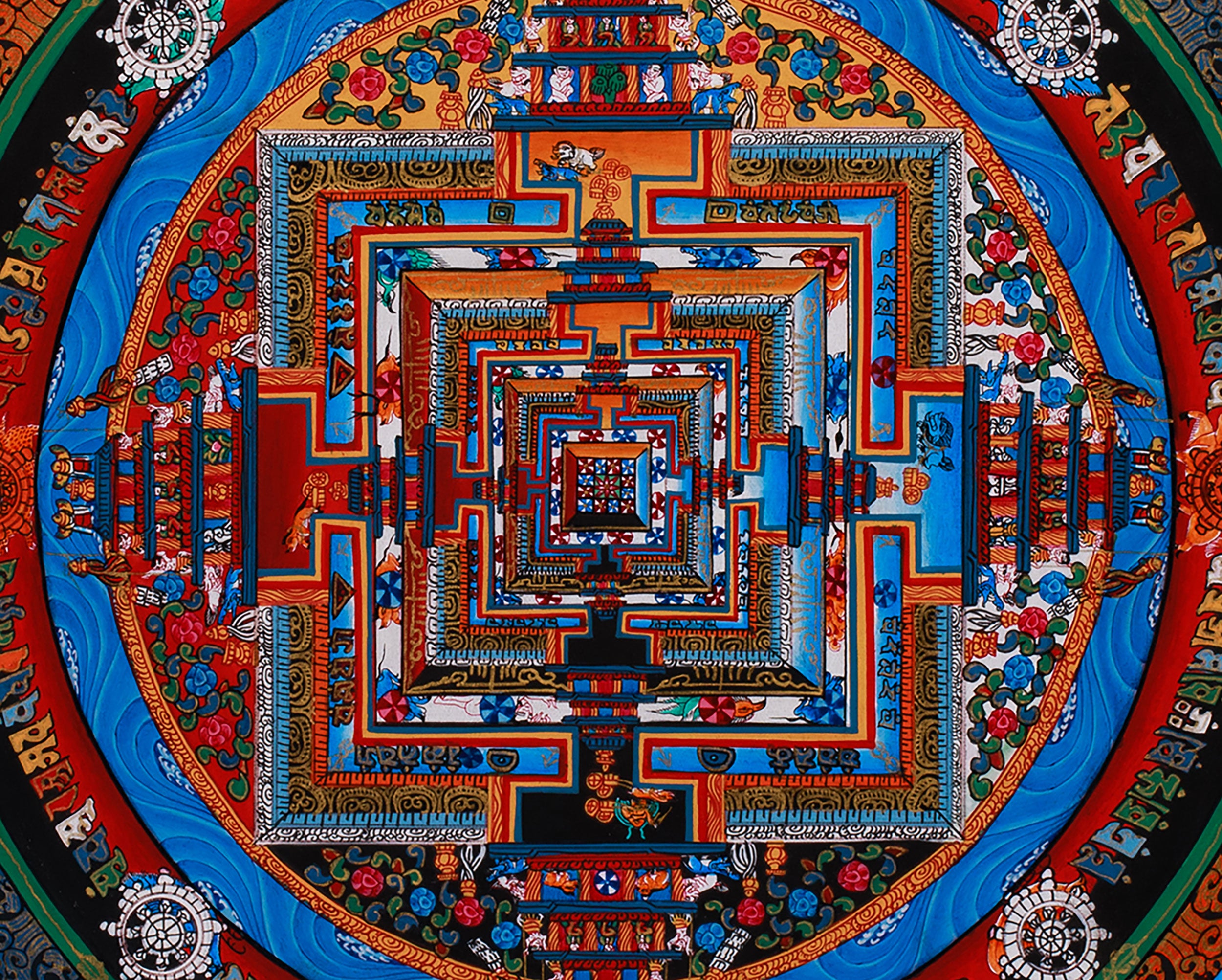 Tibetan Mandala of Kalachakra | Sacred Wheel of Time Buddhist Art