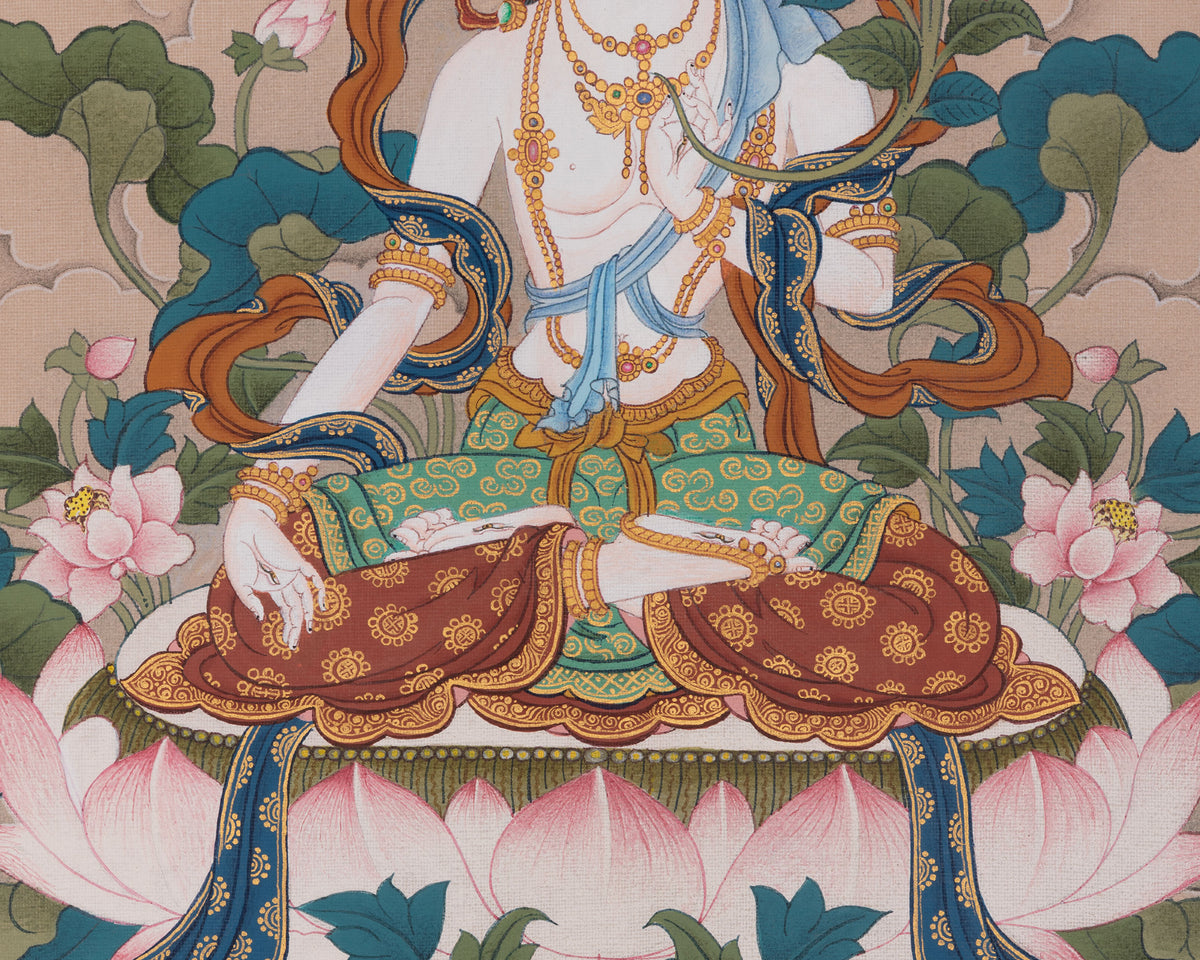 Sita Tara Divine Artwork | Seven Eyed Goddess | White Tara