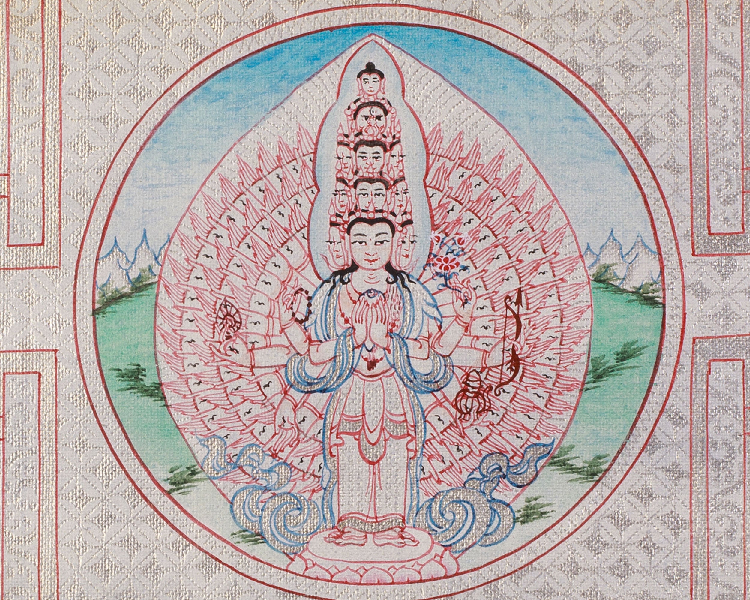 Traditional 1000 Armed Chenrezig Mandala | Avalokiteshvara Art