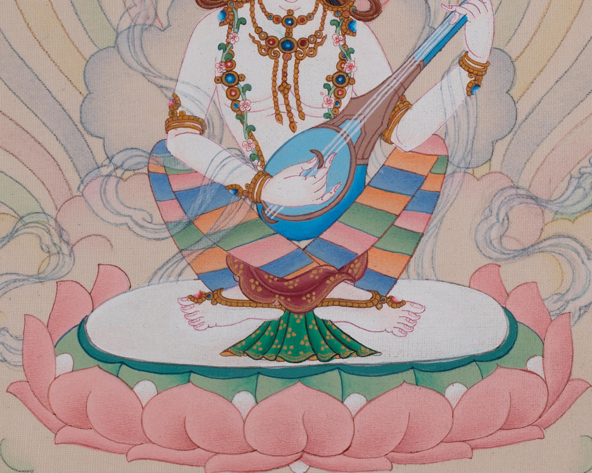 Saraswati Goddess Art | Divine Flow Of Knowledge | Wisdom Deity