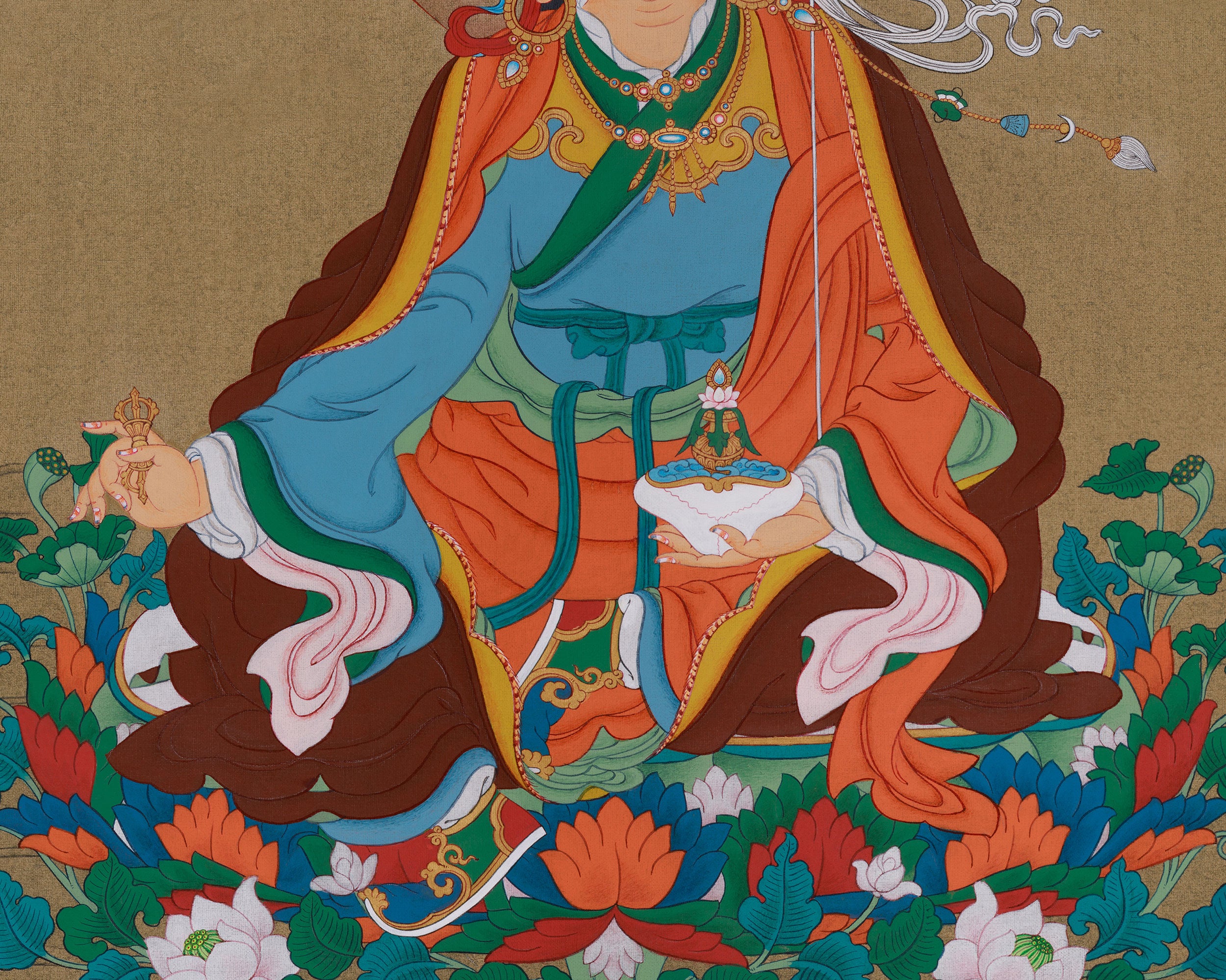 The Lotus Born Padmasambhava Thangka | Buddha of Wisdom and Compassion