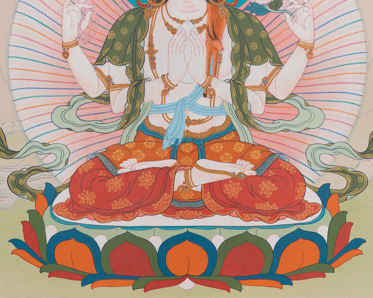 Spiritual Chenrezig Artwork | Avalokitasvara Bodhisattva Thangka