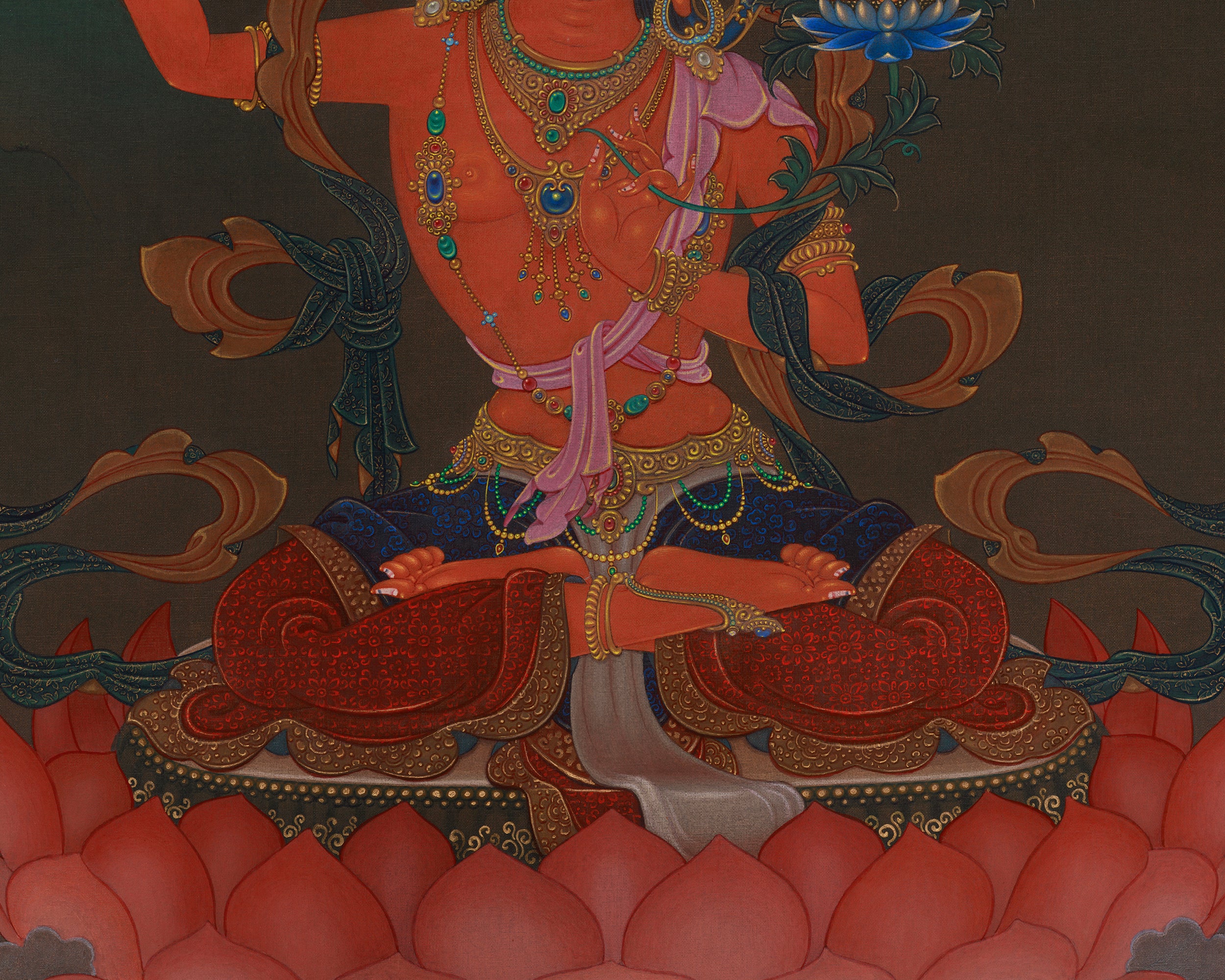 Sword of Wisdom Manjushri Thangka | The Protector of Wisdom