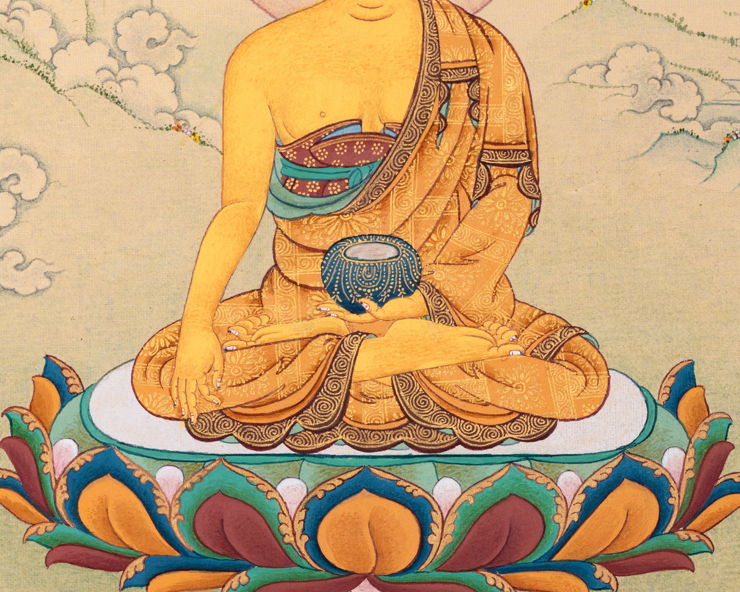 Historical Buddha, Siddhartha Gautama Thangka | Buddha of Enlightenment and Peace