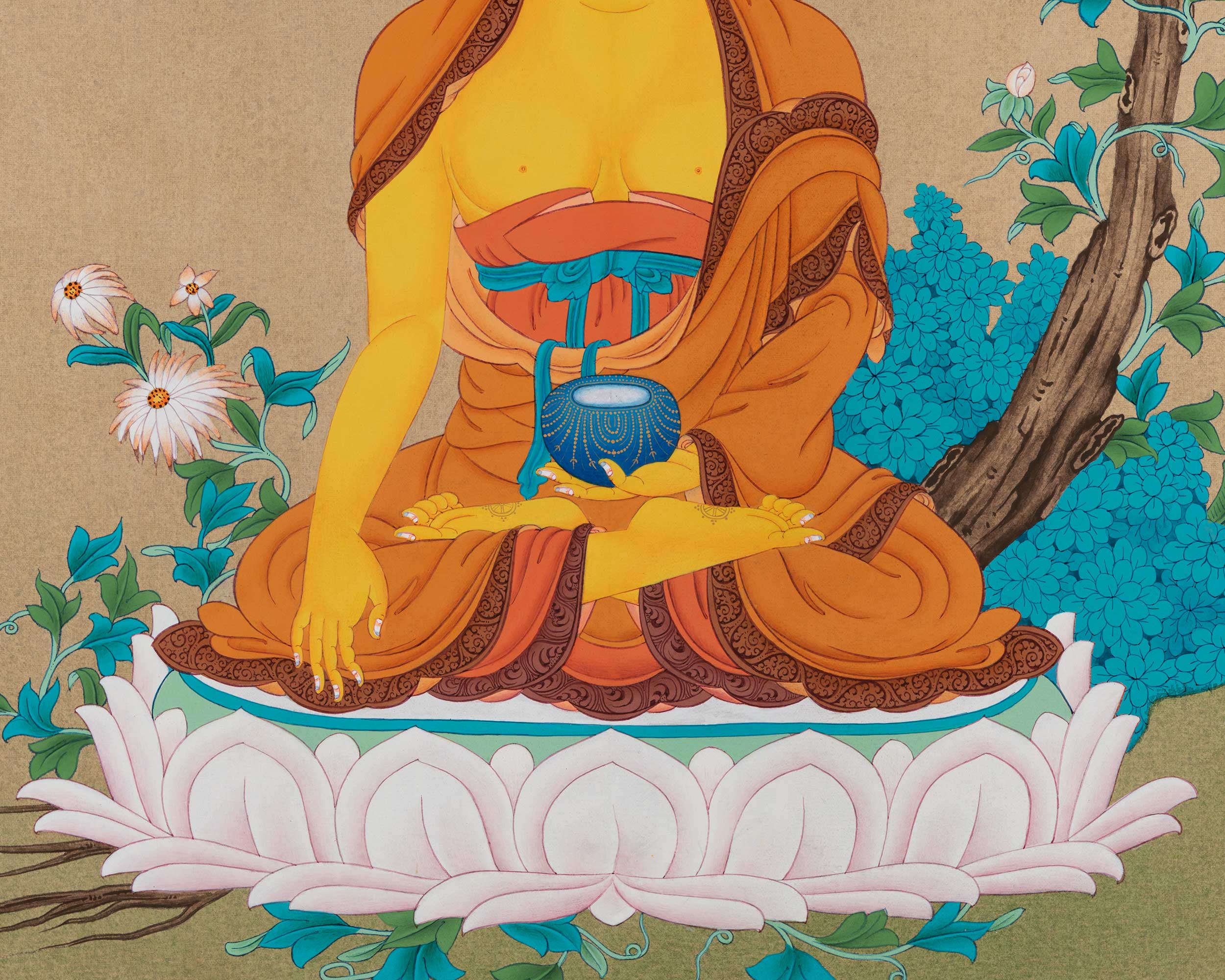 Buddha Shakyamuni Thangka | Tibetan Buddha Painting