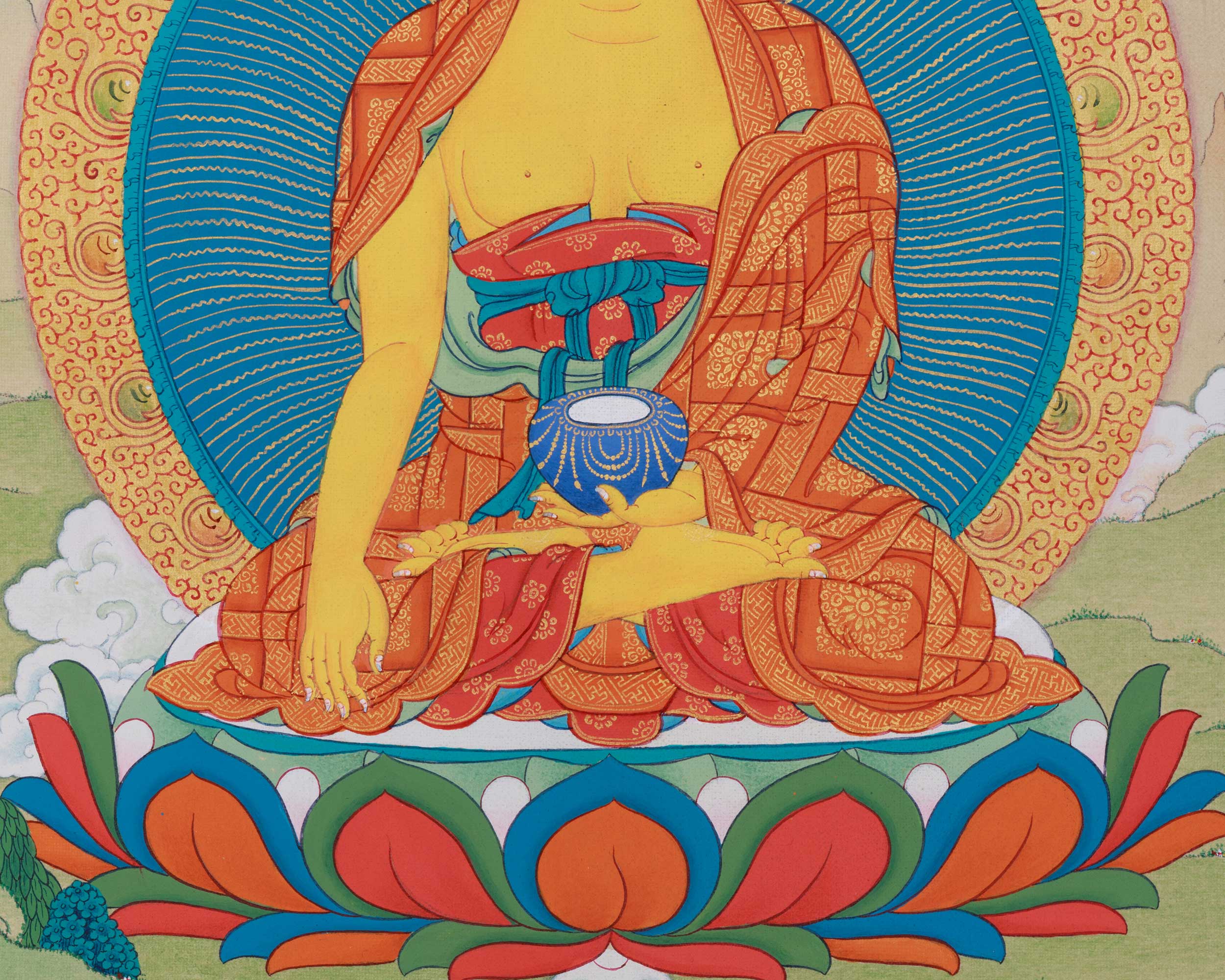 Small Buddha Thangka in 24K Gold
