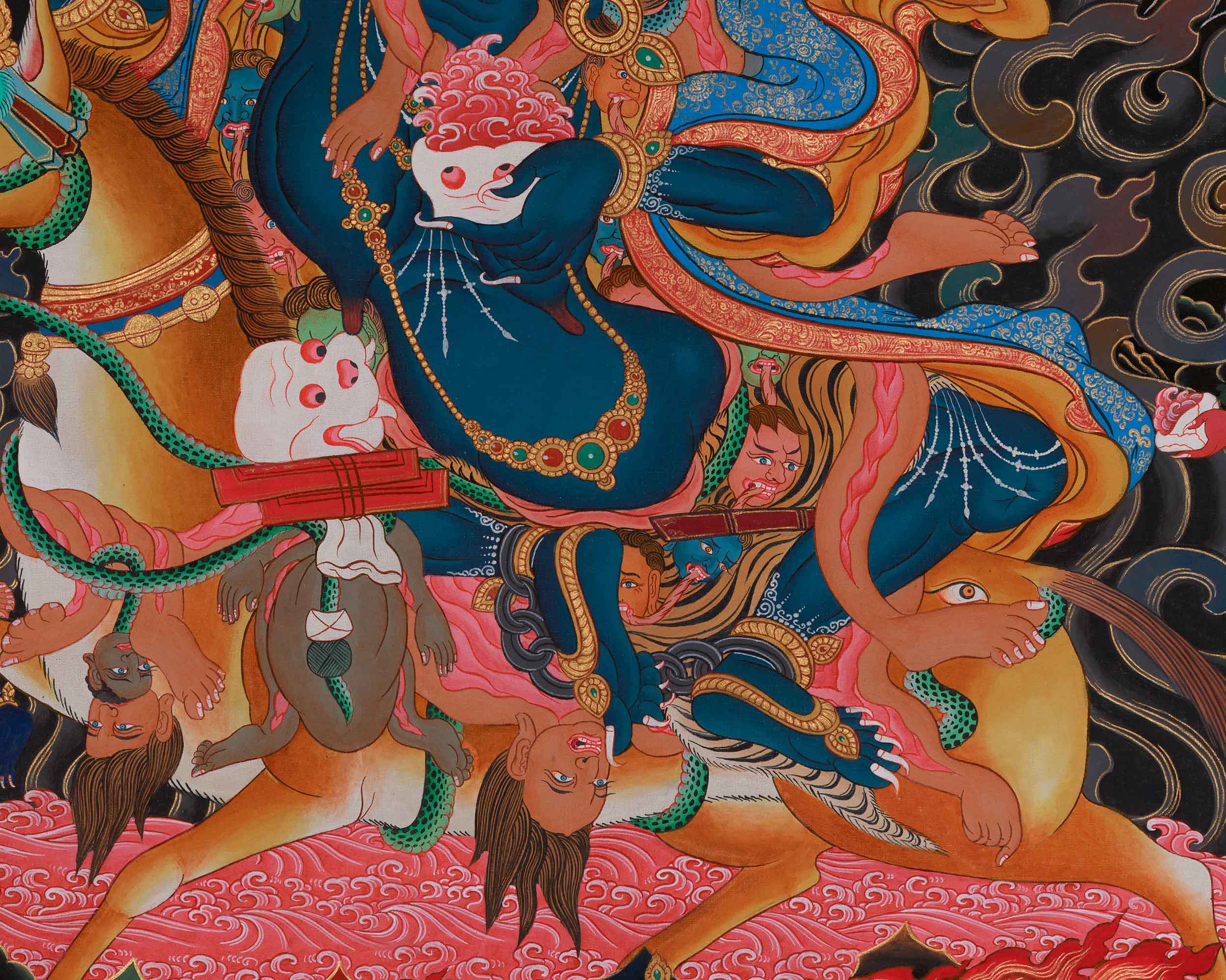 Palden Lhamo Painting | Wrathful Dharma Protector | Vajrayana Buddhist Deity