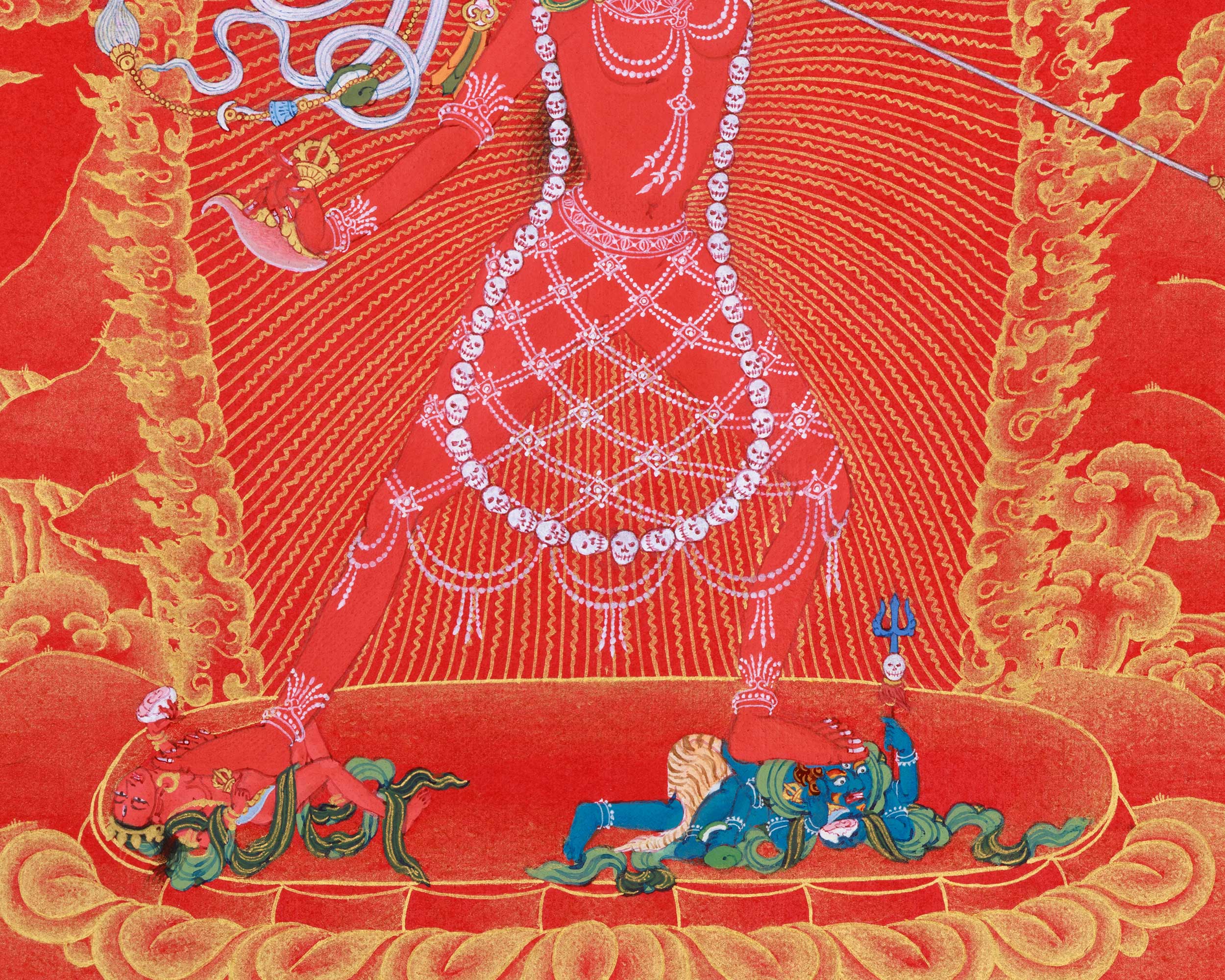 Vibrant Ren and Gold Vajrayogini Thangka | Ethereal Art for Your Space