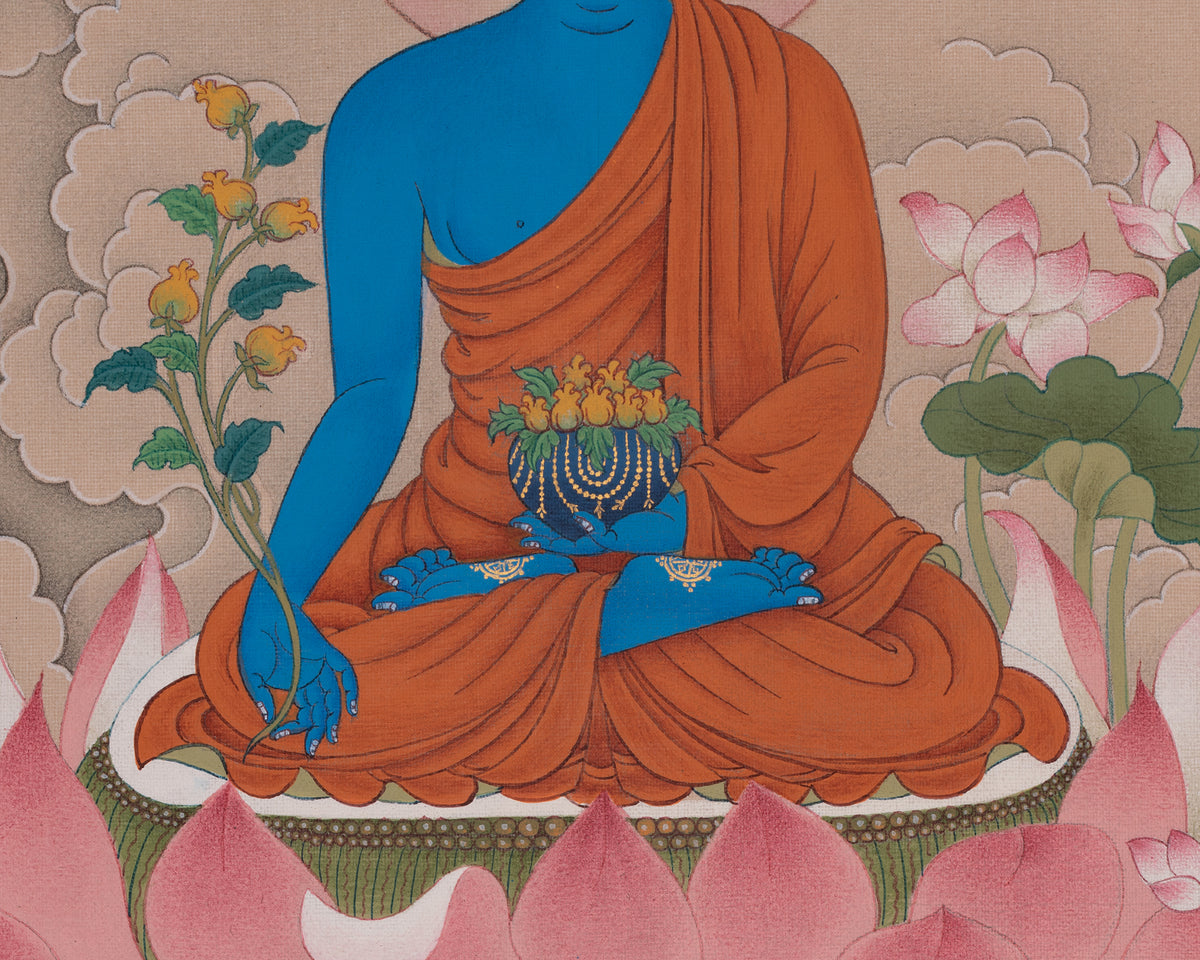Medicine Buddha Thangka Painting | Healing Deity