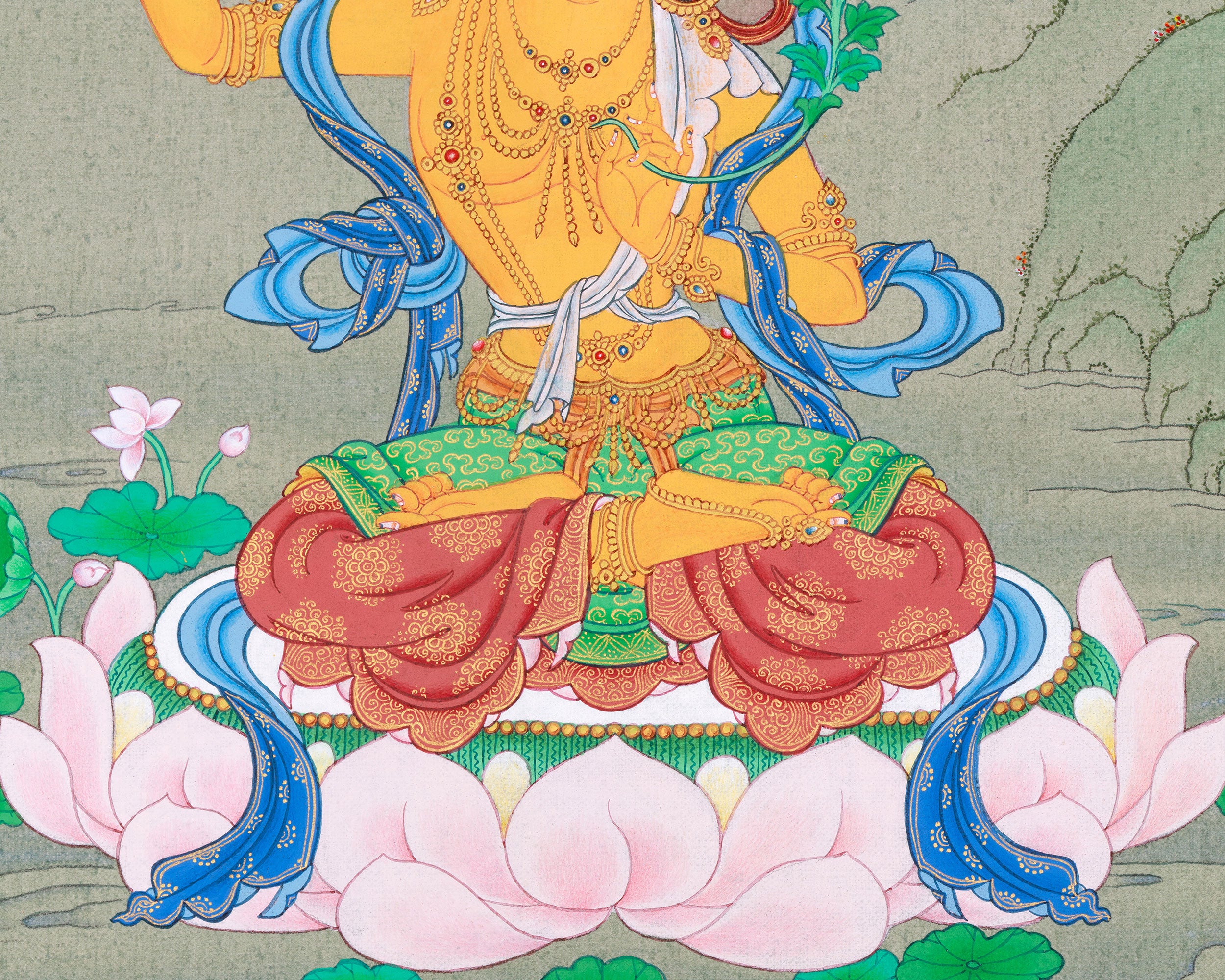 Manjushri Bodhisattva | Small Thangka of Wisdom