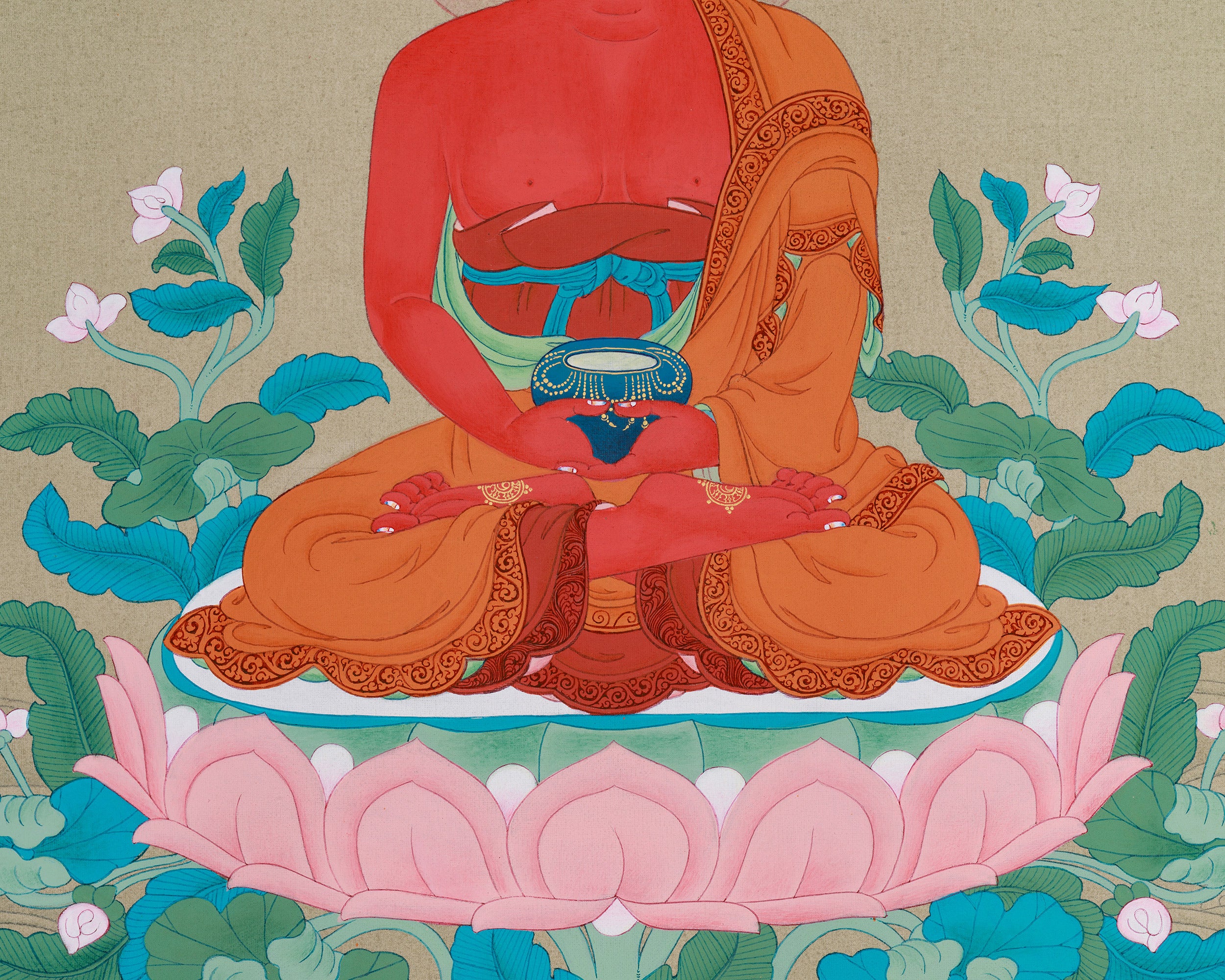 Buddha of Infinite Light - Red Amitabha Buddha Thangka