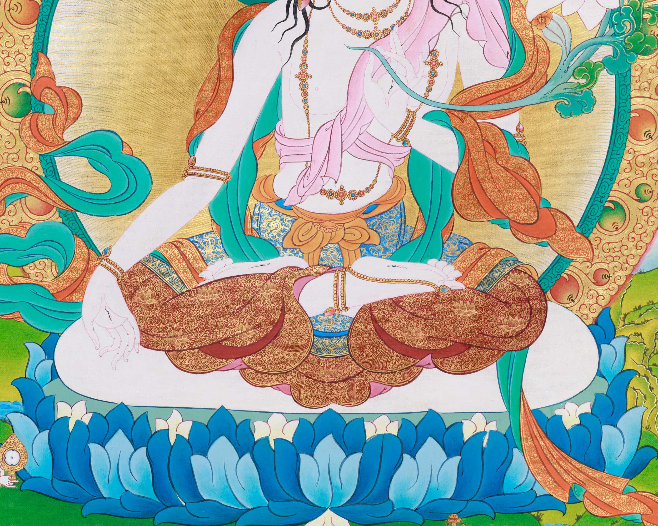 Buddha Tara Thangka | Traditionally Hand-Painted White Tara Art