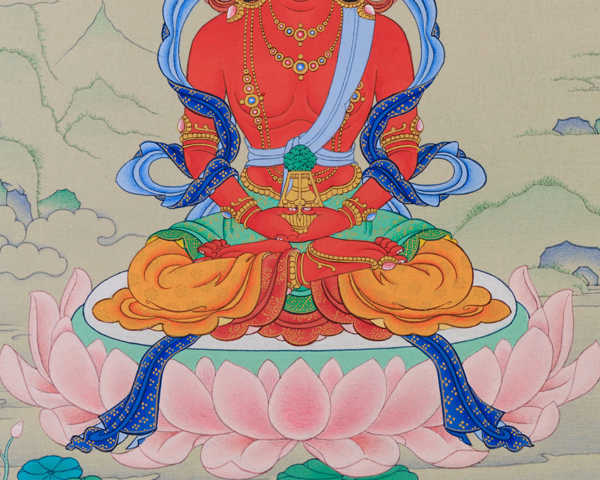 Amitayus Buddha Painting | Timeless Artwork for Health, Longevity, and Spiritual Growth