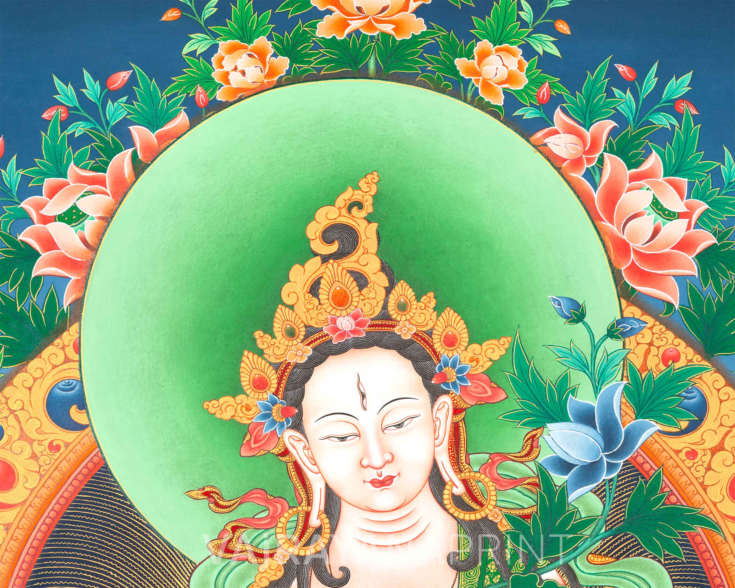 Mother White Tara Art Buddha On Print | Bodhisattva Of Compassionate Activity
