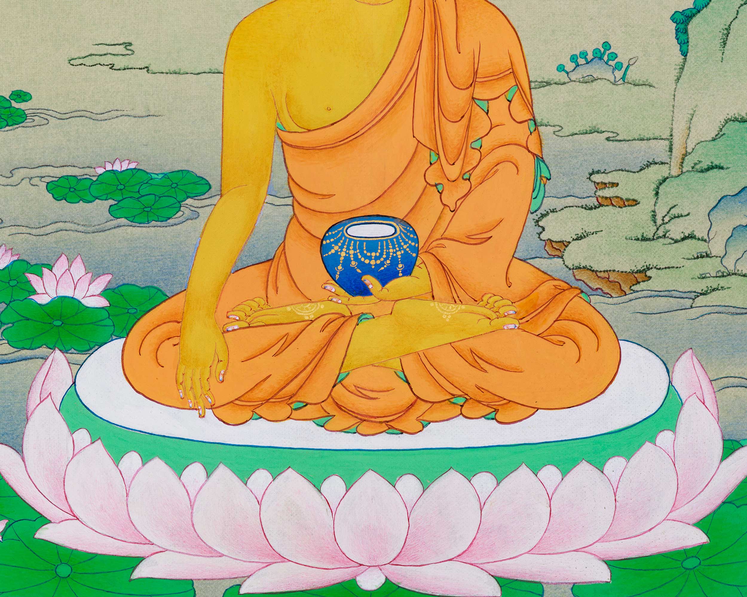 Buddha Shakyamuni for Meditation Thangka