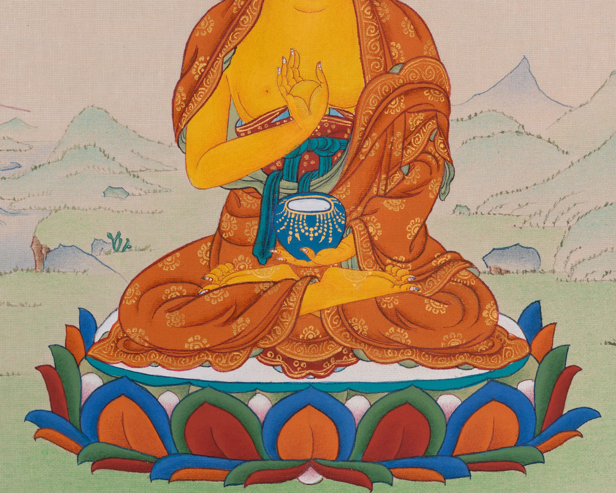 Ratnasambhava Buddha Thangka | The Buddha of Generosity and Equality