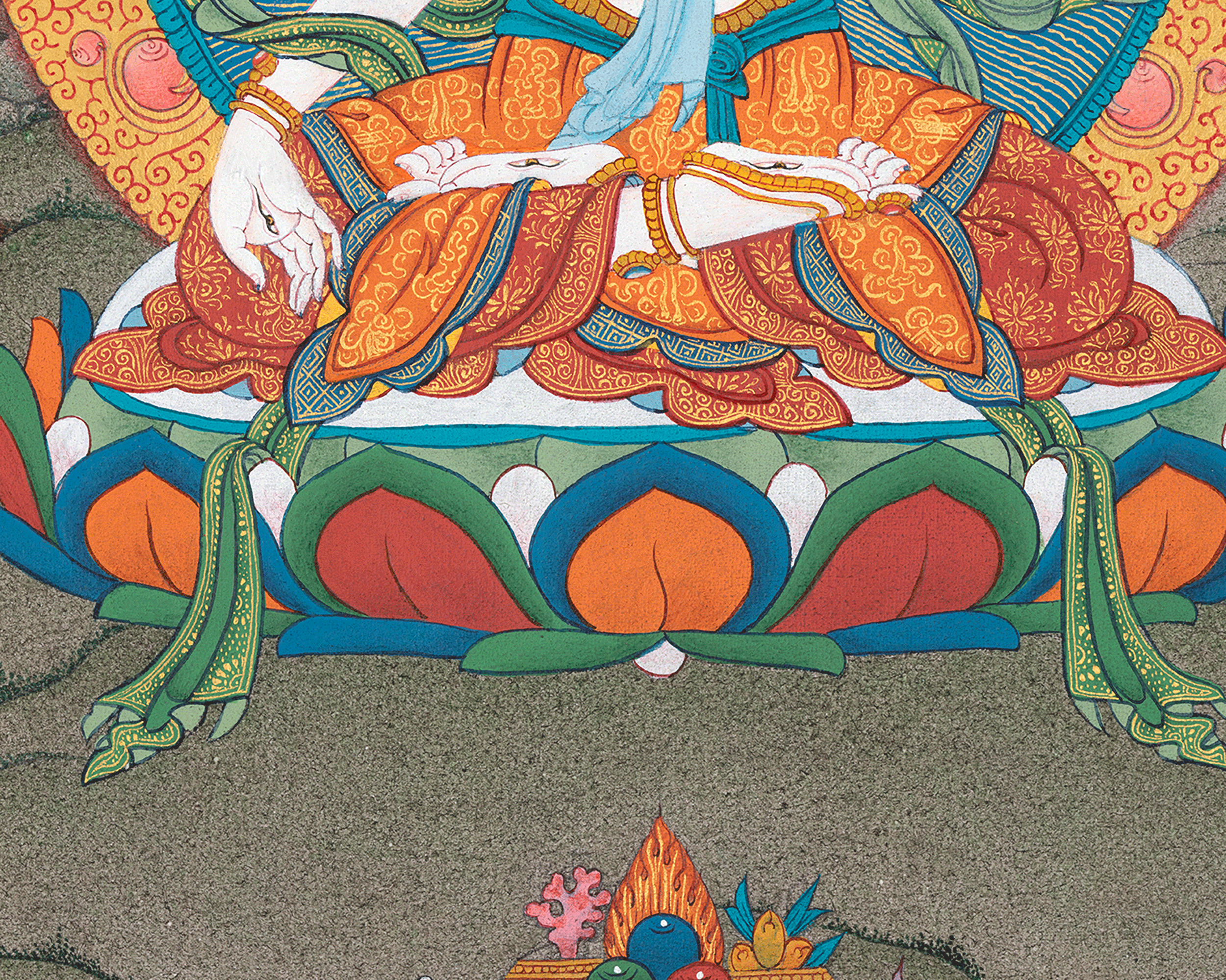 White Tara Goddess Artwork | Handpainted Thangka for Tranquil Spaces | Wall Hanging Decor