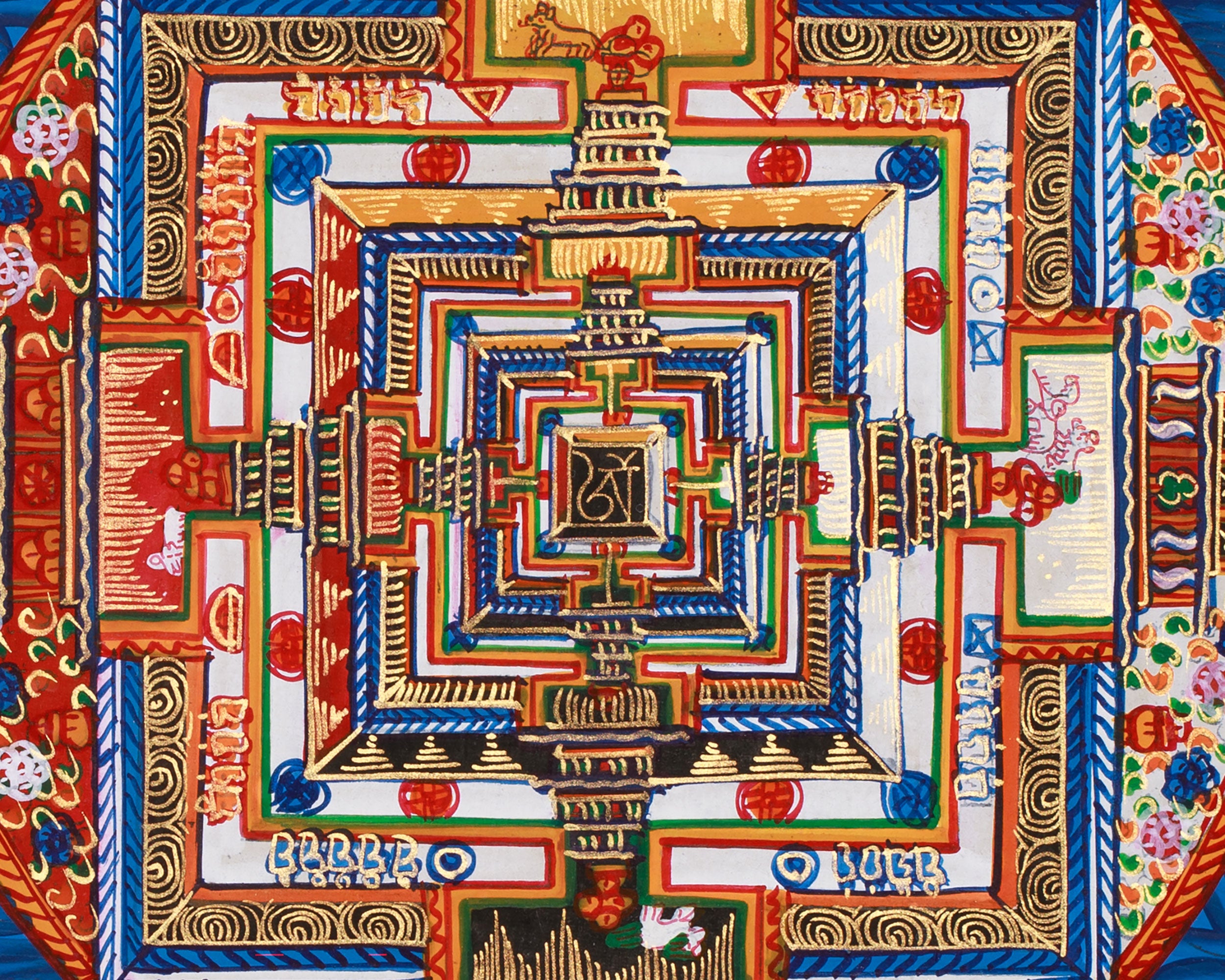 Traditional Kalachakra Mandala Thangka | Wheel of Time in Sacred Art