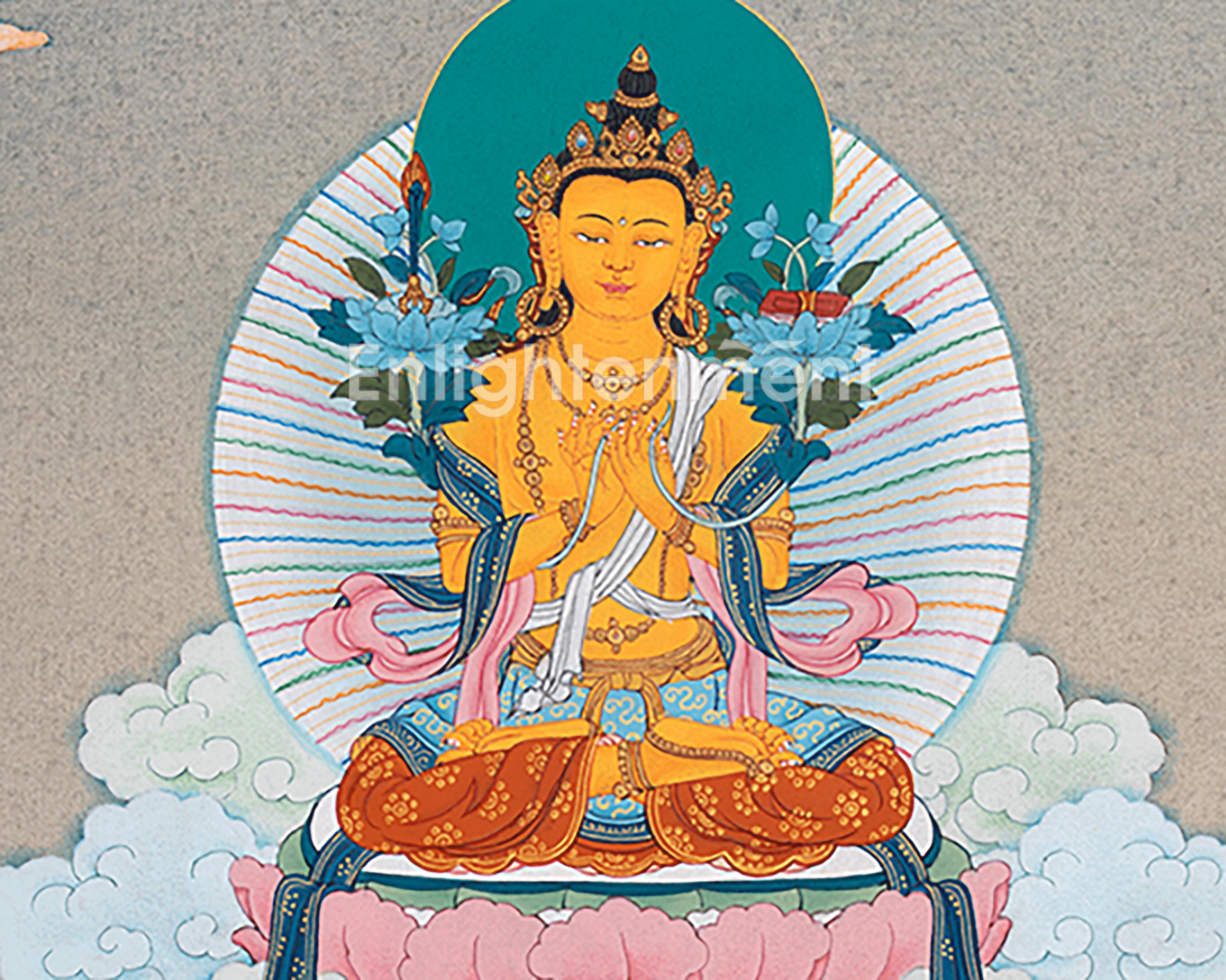 Divine 5 Manjushri Thangka | Tibetan Buddhist Art Featuring Prajnaparamita
