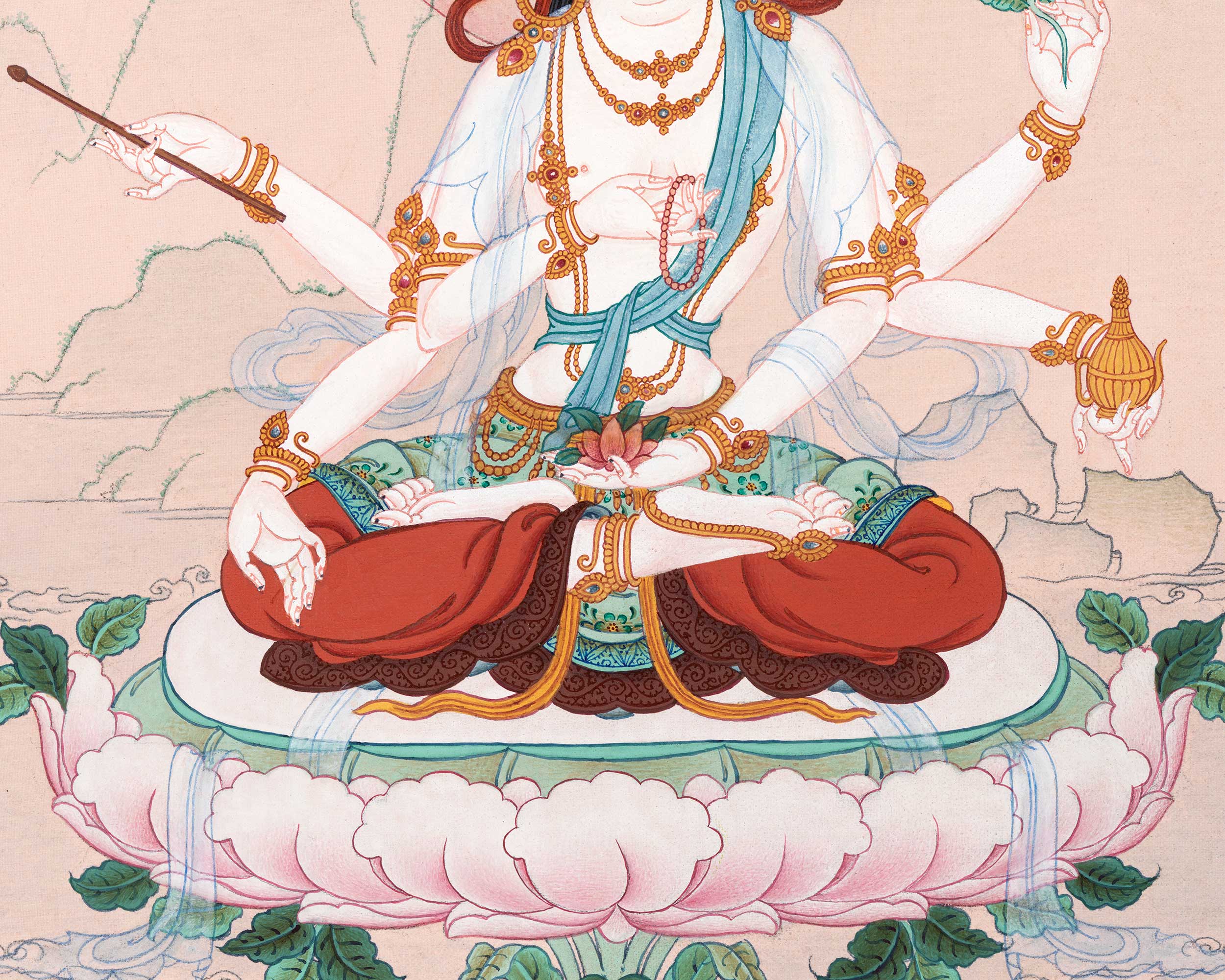 Mahasanti Tara | 21 Tara of Surya Gupta Thangka