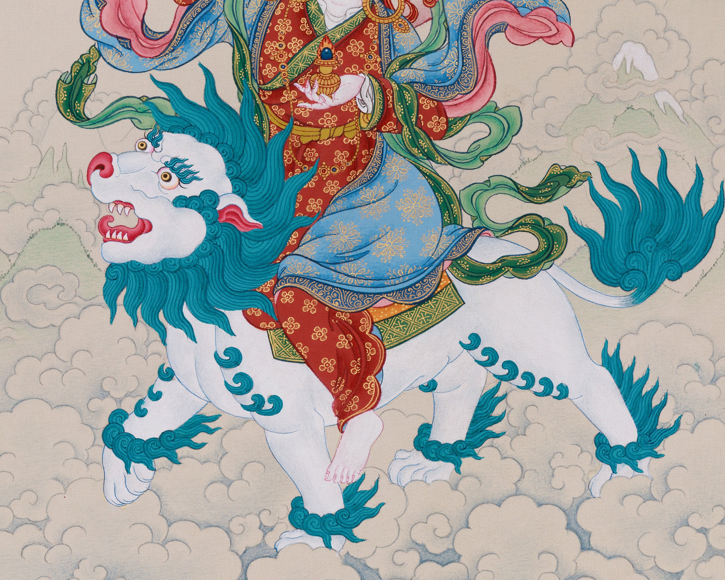 Tsheringma: The Five Sisters Thangka | The Benevolent Goddess of long life and Protection