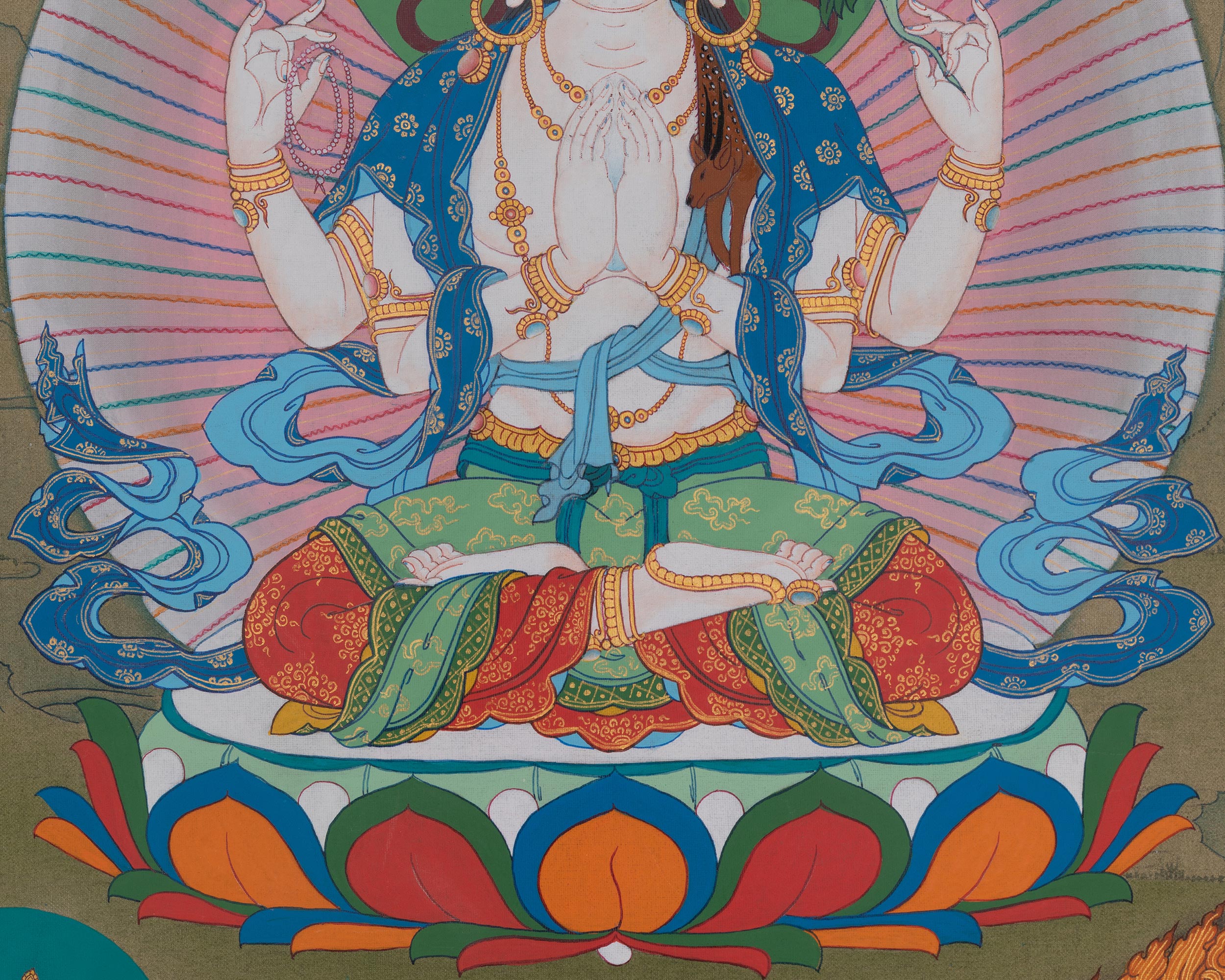 Chenrezig Himalayan Thangka | Bodhisattva Deity | Avalokiteshvara Art