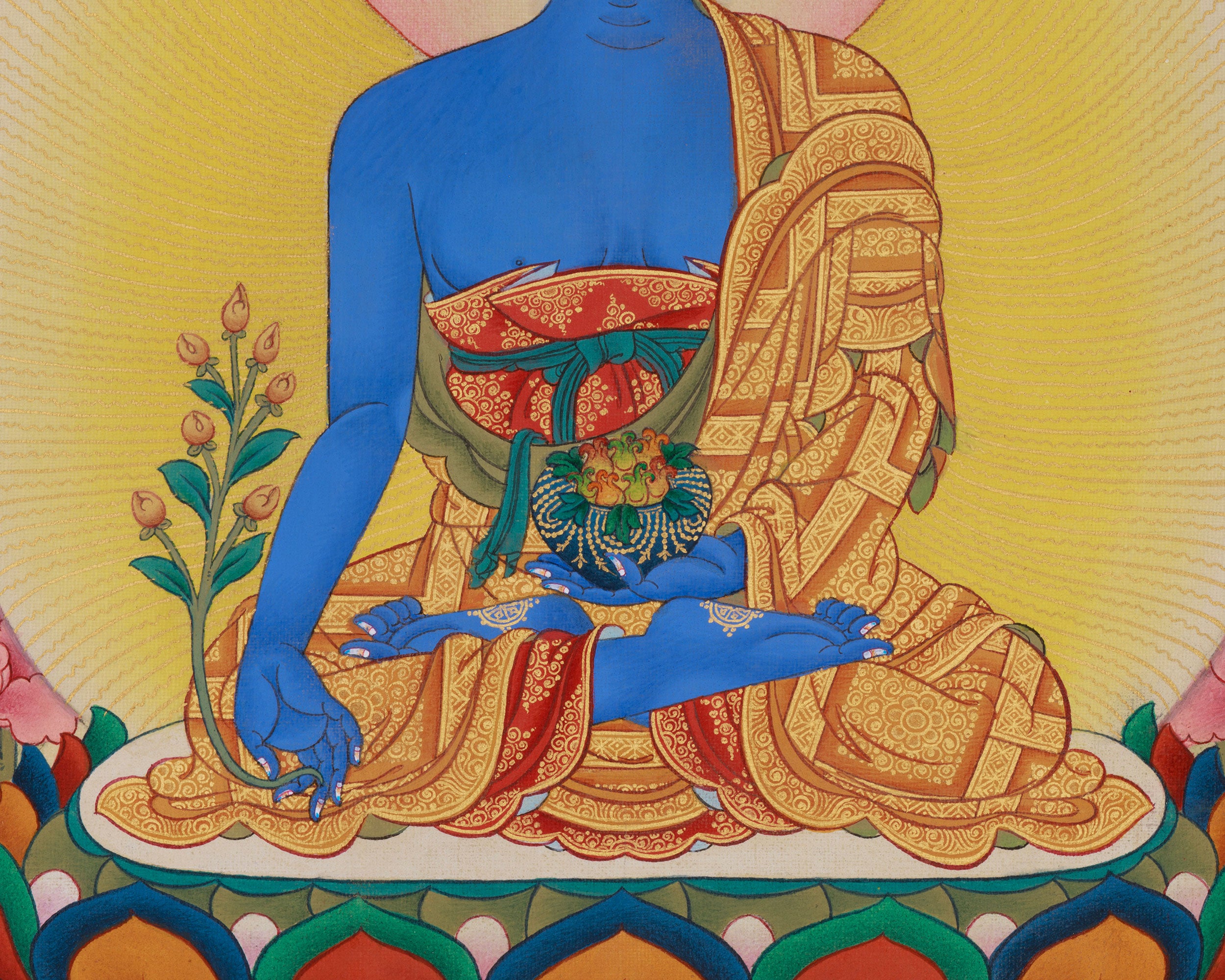 Traditional Art of the Eight Medicine Buddhas | Healing, Enlightenment, and Compassion for Devotion