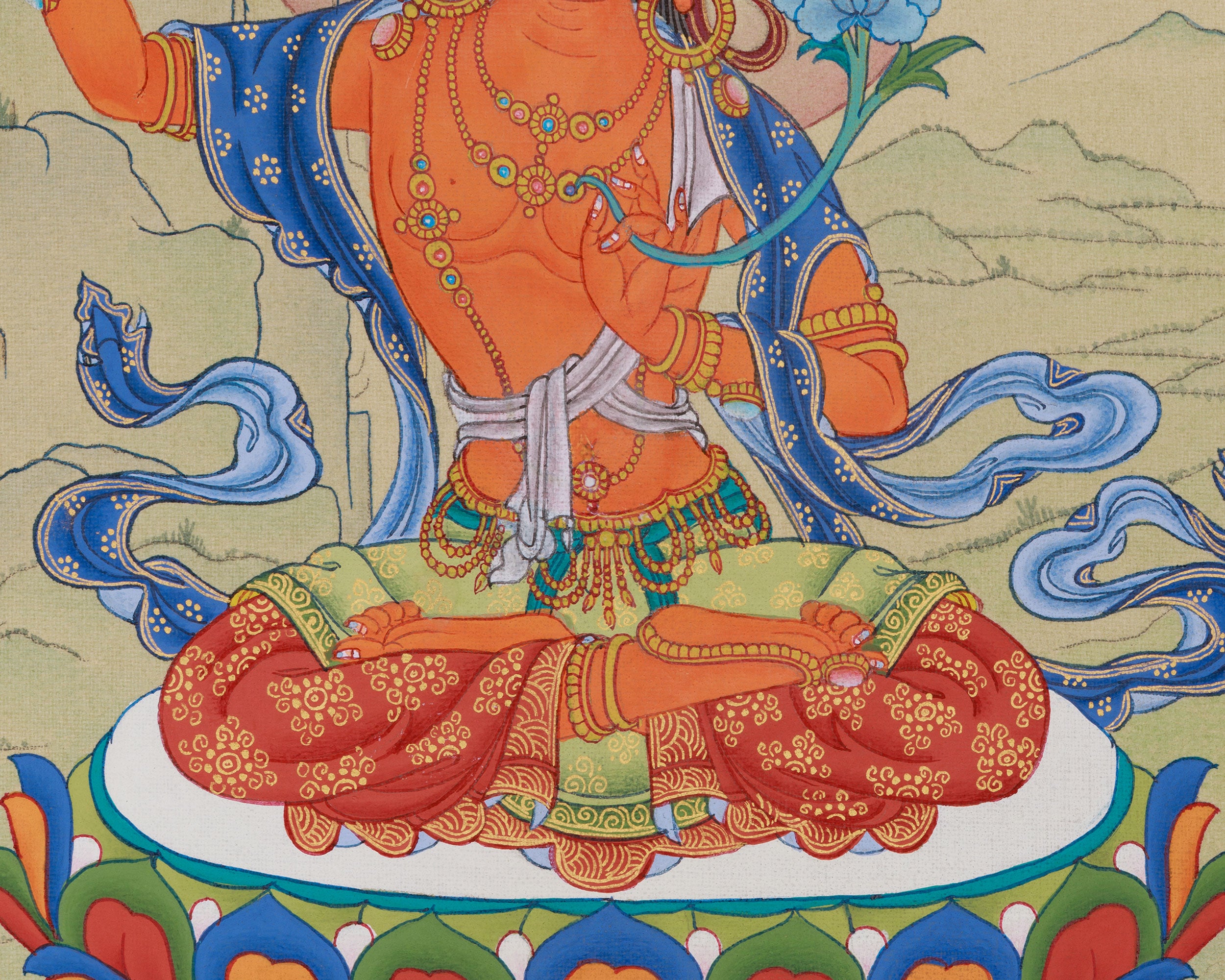 Manjushri Bodhisattva Thangka | Sacred Wisdom Deity Artwork