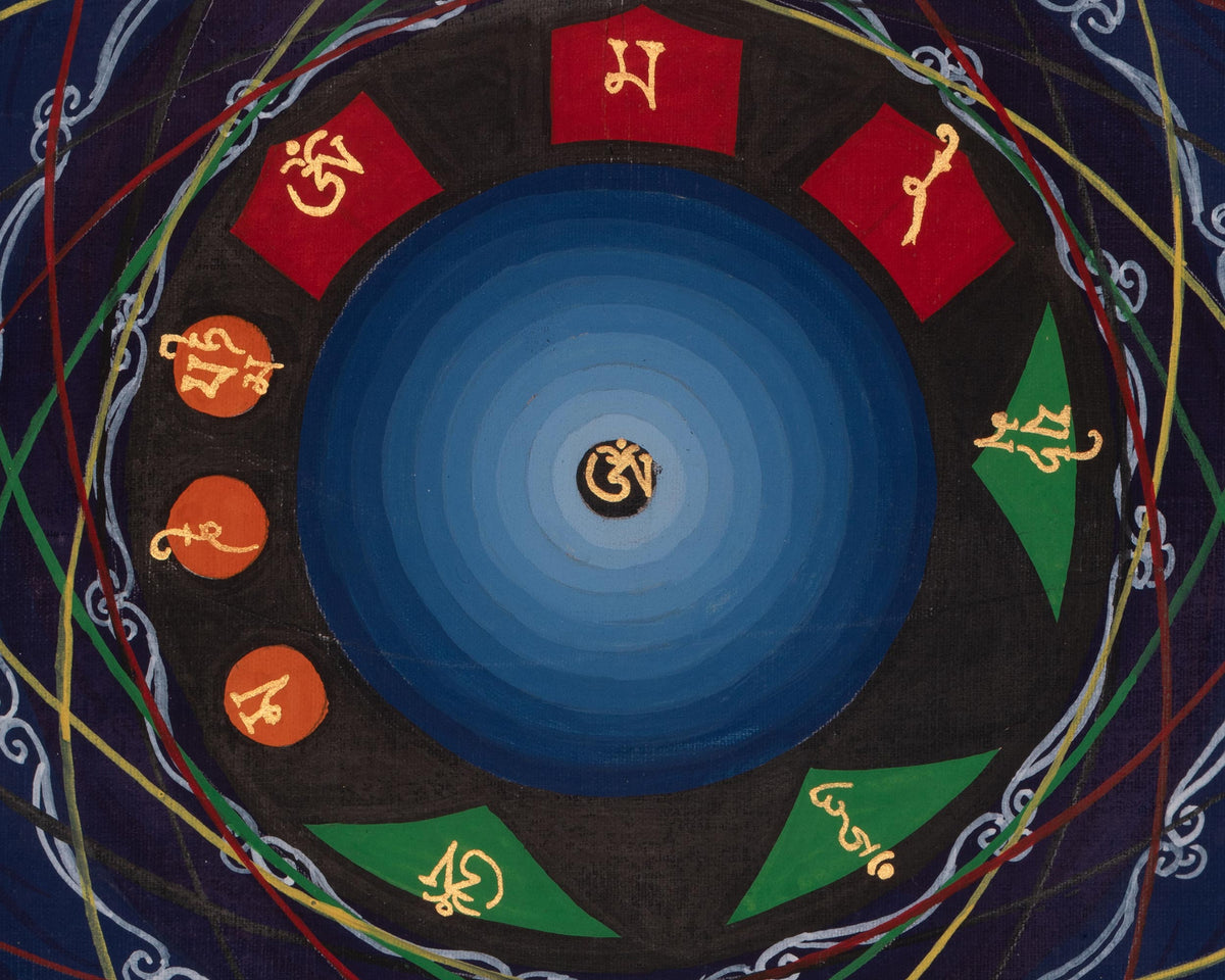 Sacred Mantra Mandala | Himalayan Meditation Artwork