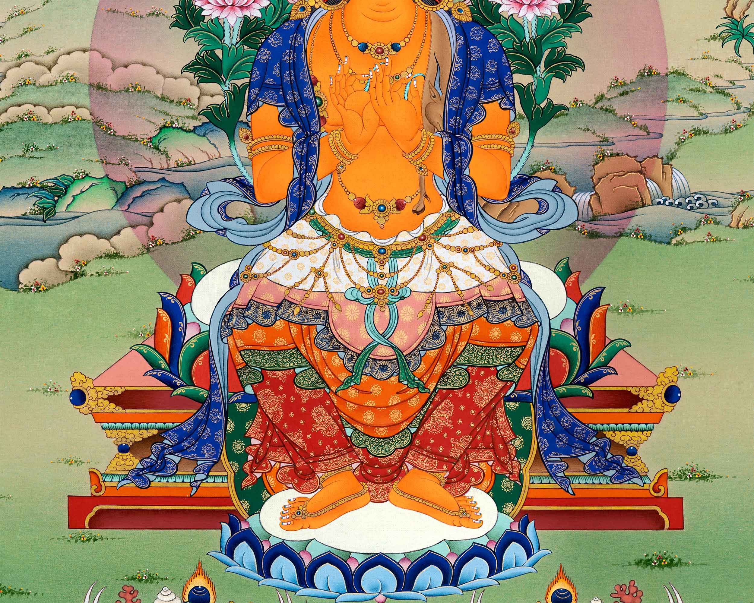 Maitreya Buddha's Presence in Canvas Print | Embodiment of Future Enlightenment